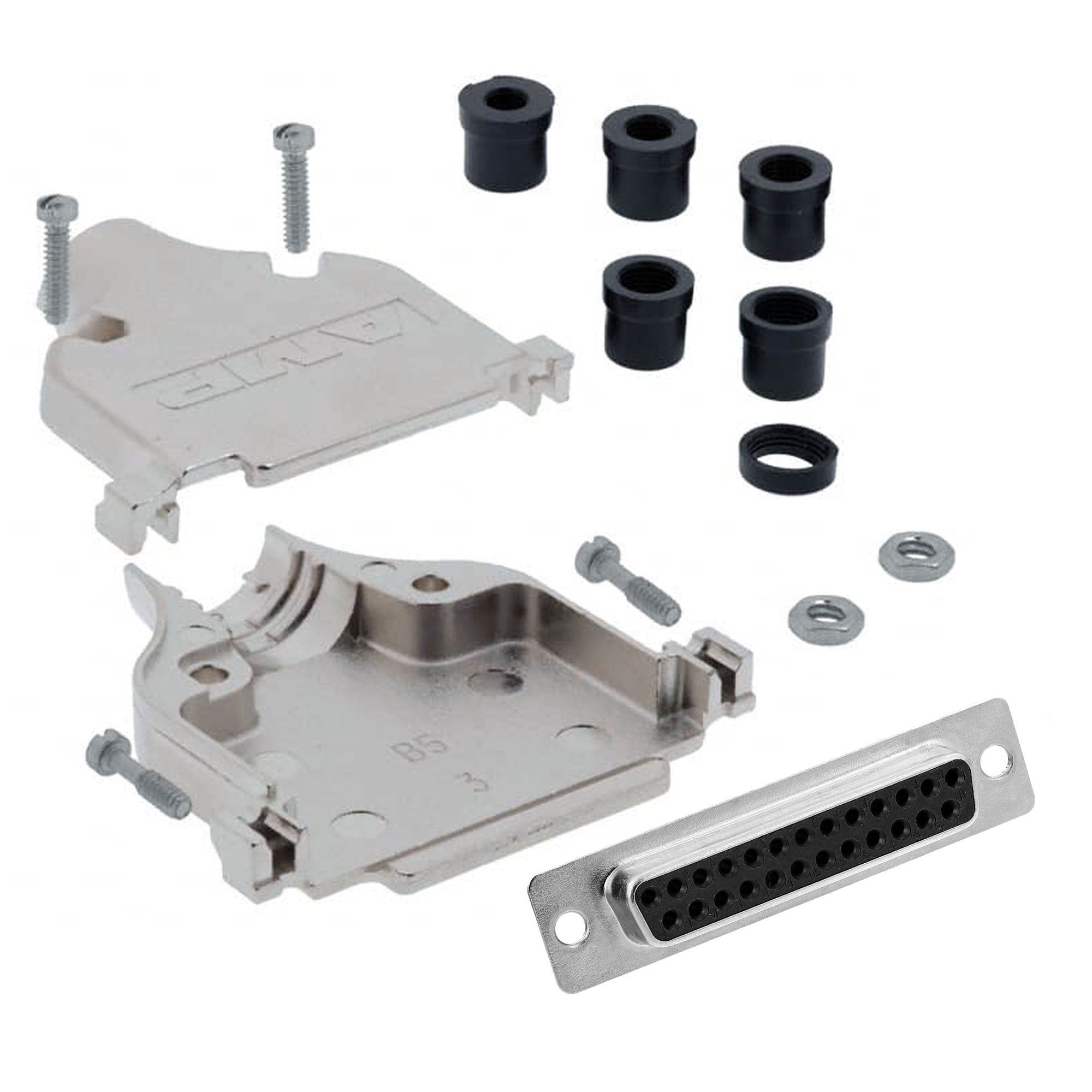 TE Connectivity AMP DB25 D-Sub Complete Solder Connector Kit with Female Insert