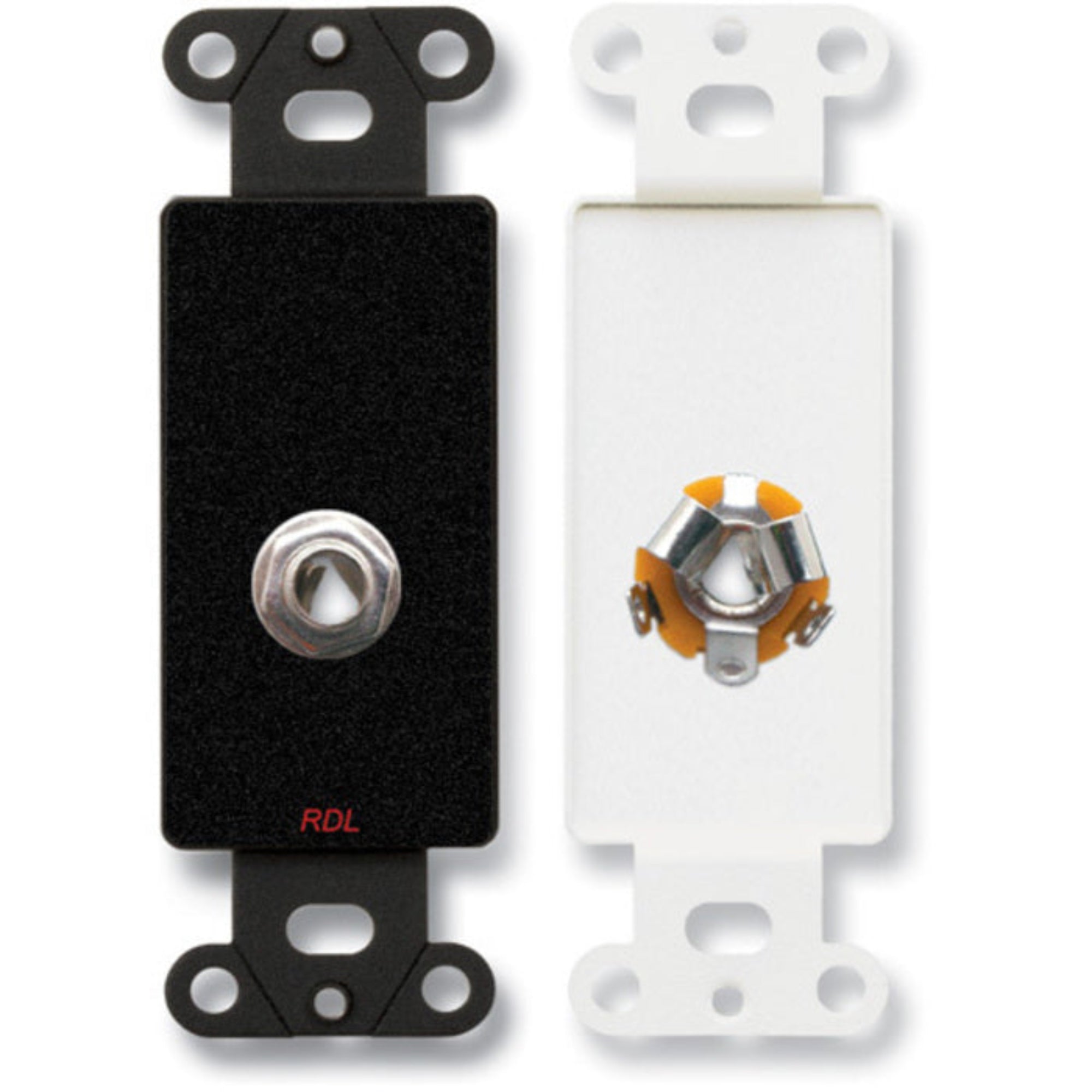 RDL DB-1/4F Female 1/4" Phone Jack on Decora Plate (Black)