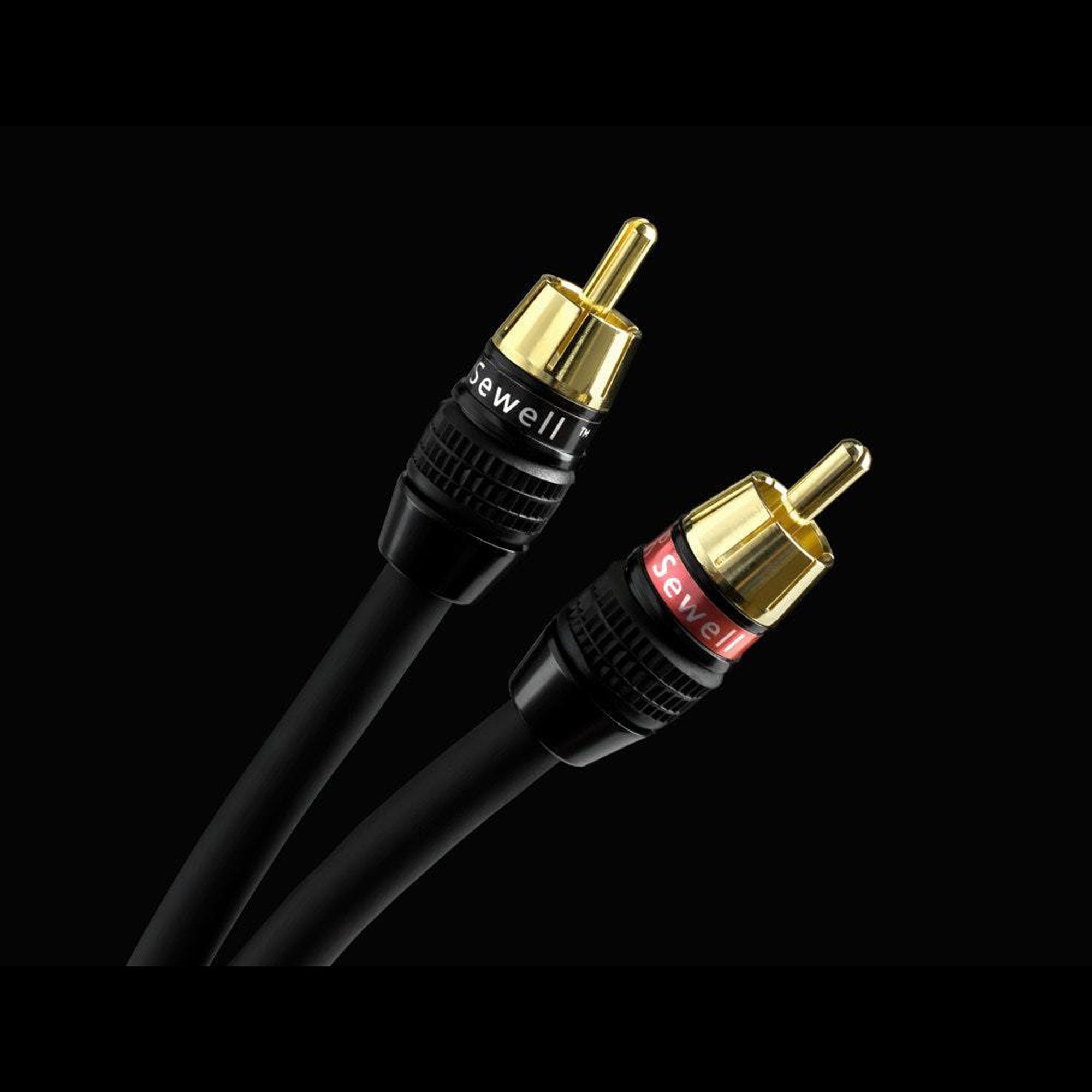 Sewell Deadbolt Gold Plated Compression RCA Plugs Box of 4 Pairs (4 Red & 4 Black)