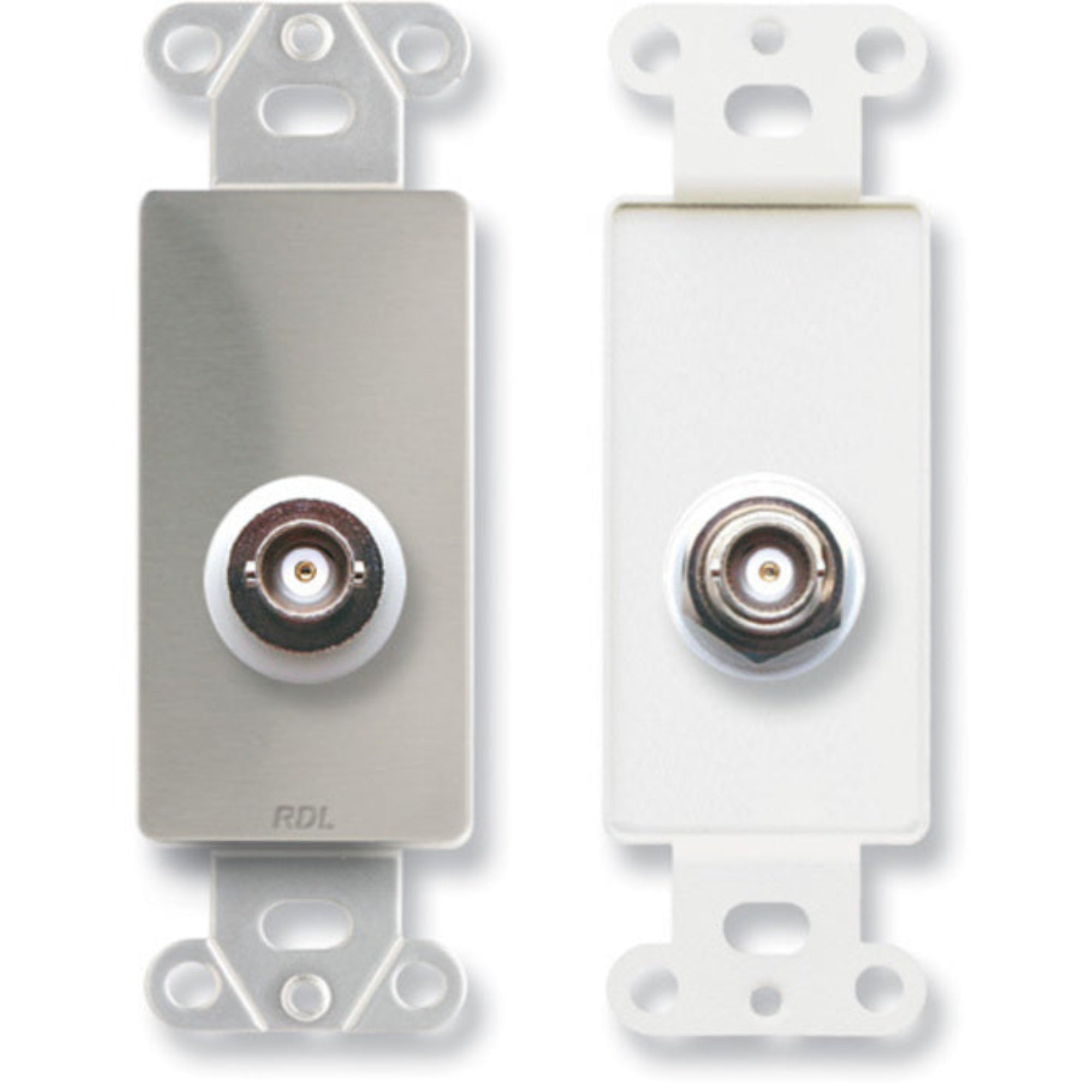 RDL DS-BNC/D Insulated Double BNC Jack on Decora Plate (Stainless Steel)