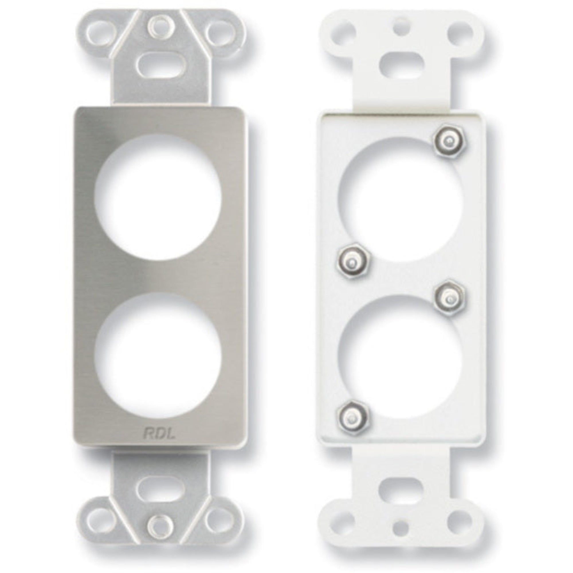 RDL DS-D2 Decora Plate Punched for Dual Neutrik D-Shape Connectors (Stainless Steel)