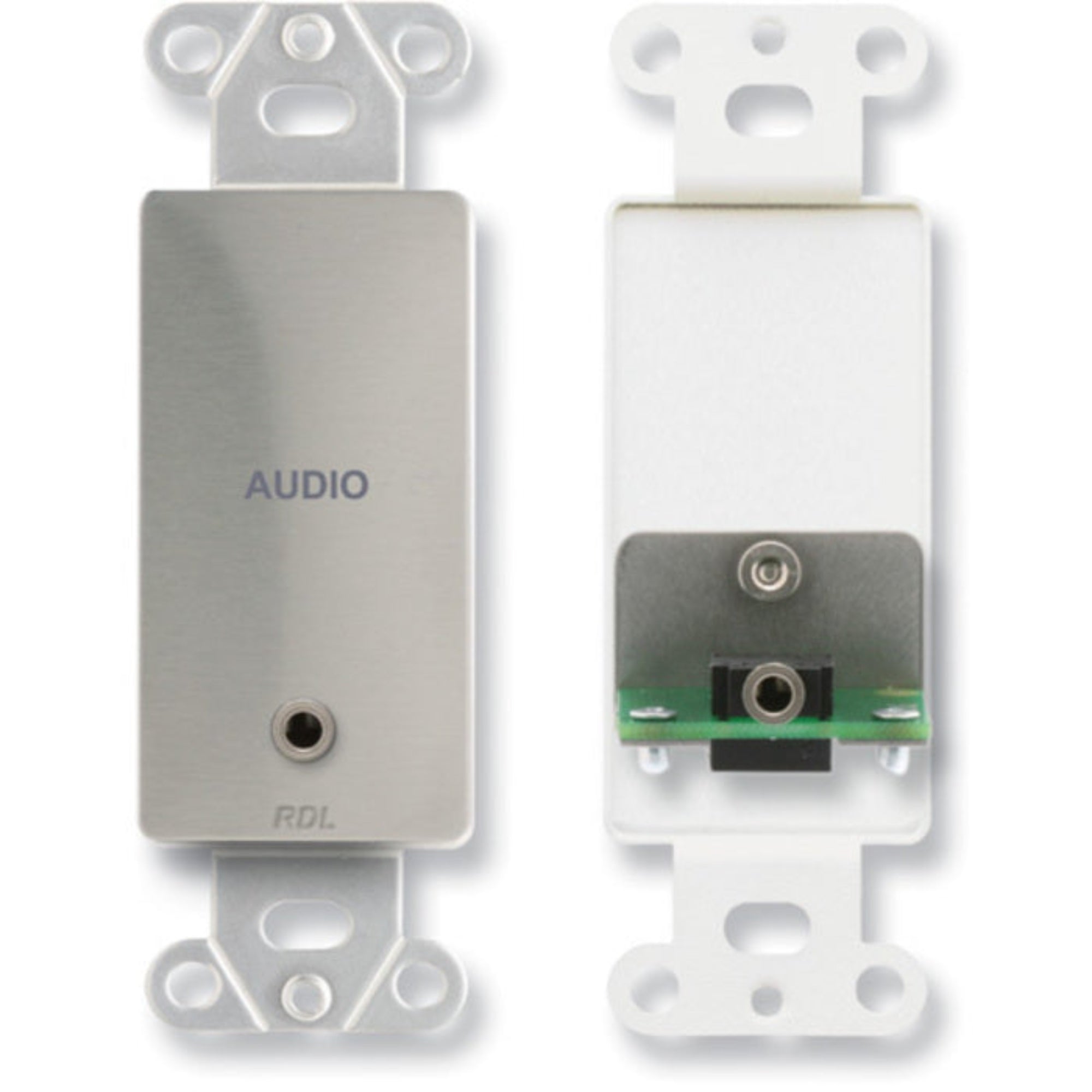 RDL DS-MJPT Mini-Jack Pass-Through Plate on Decora Plate (Stainless Steel)