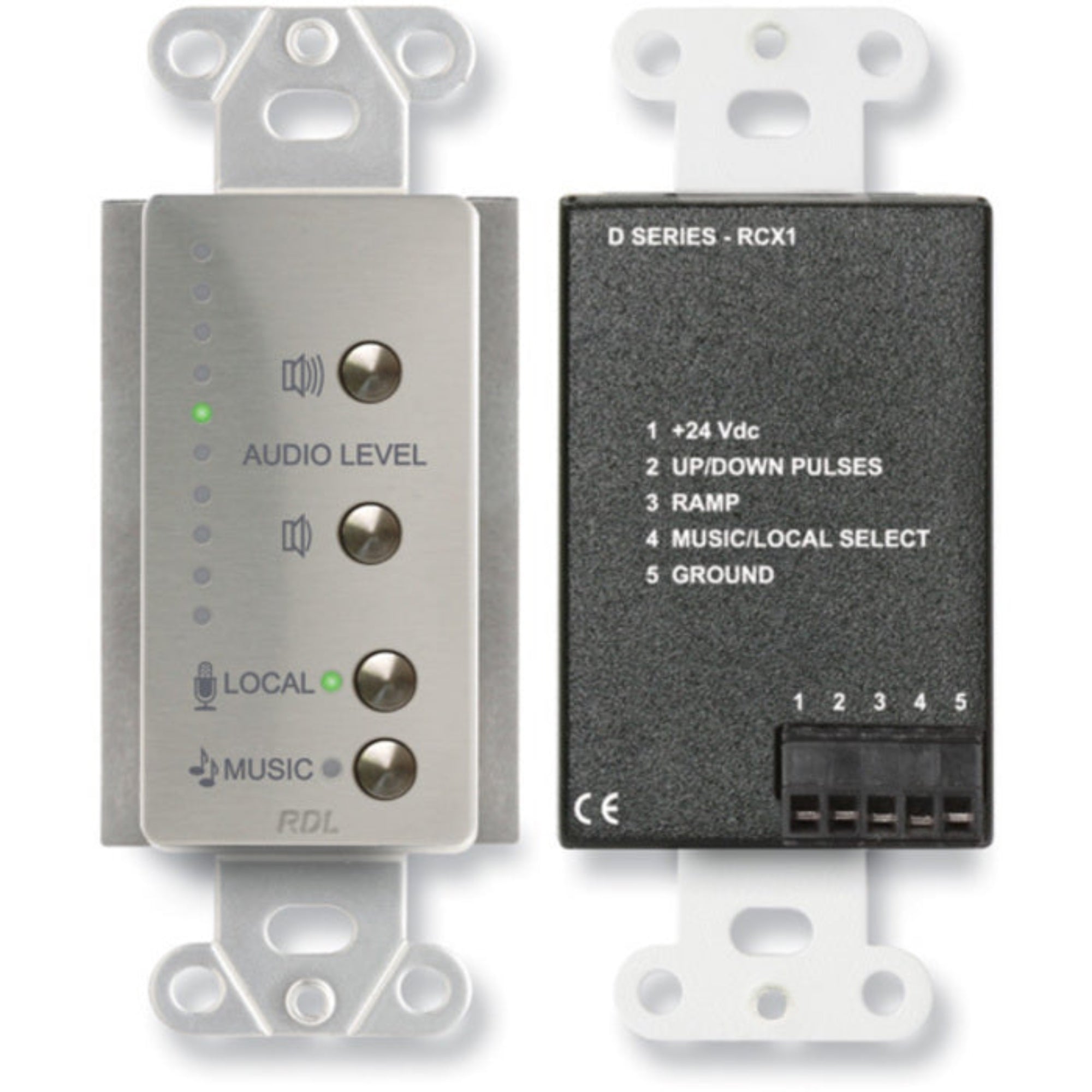 RDL DS-RCX1 Room Control for RCX-5C on Decora Plate (Stainless Steel)