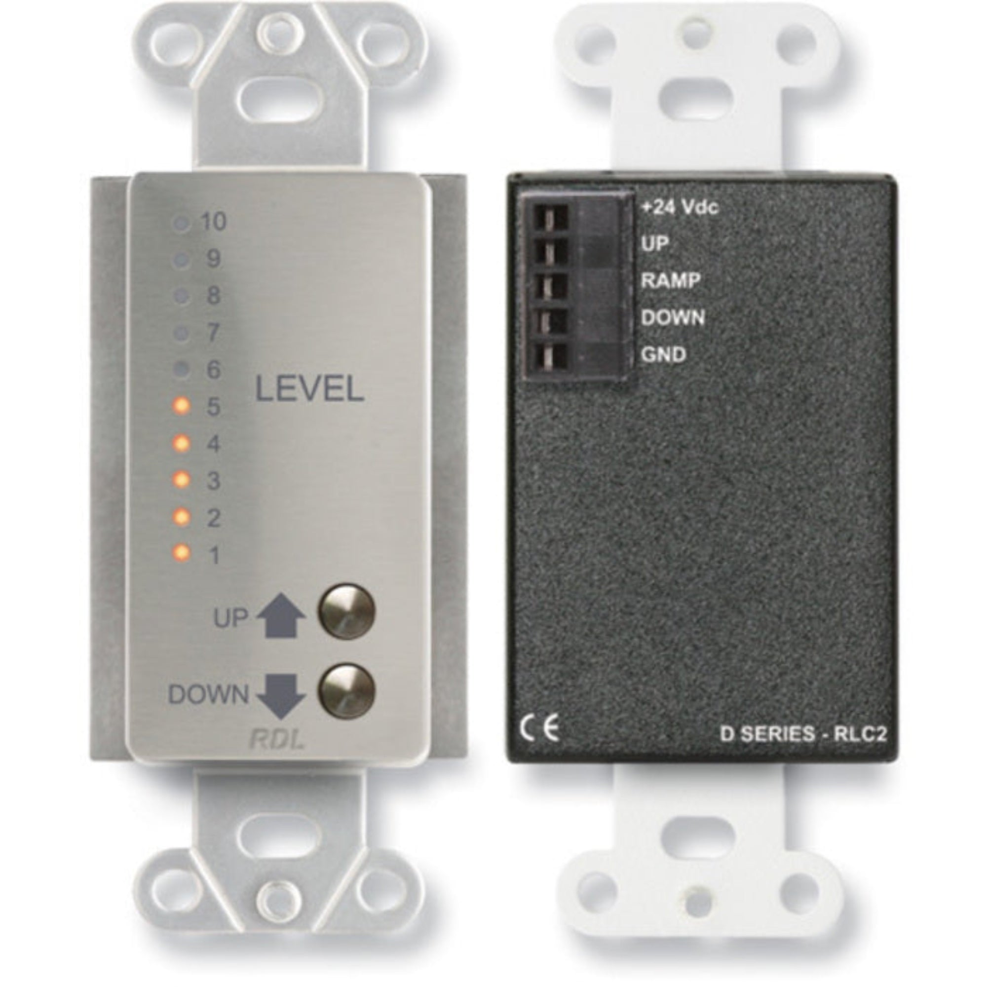 RDL DS-RLC2 Remote Level Control Ramp on Decora Plate (Stainless Steel)