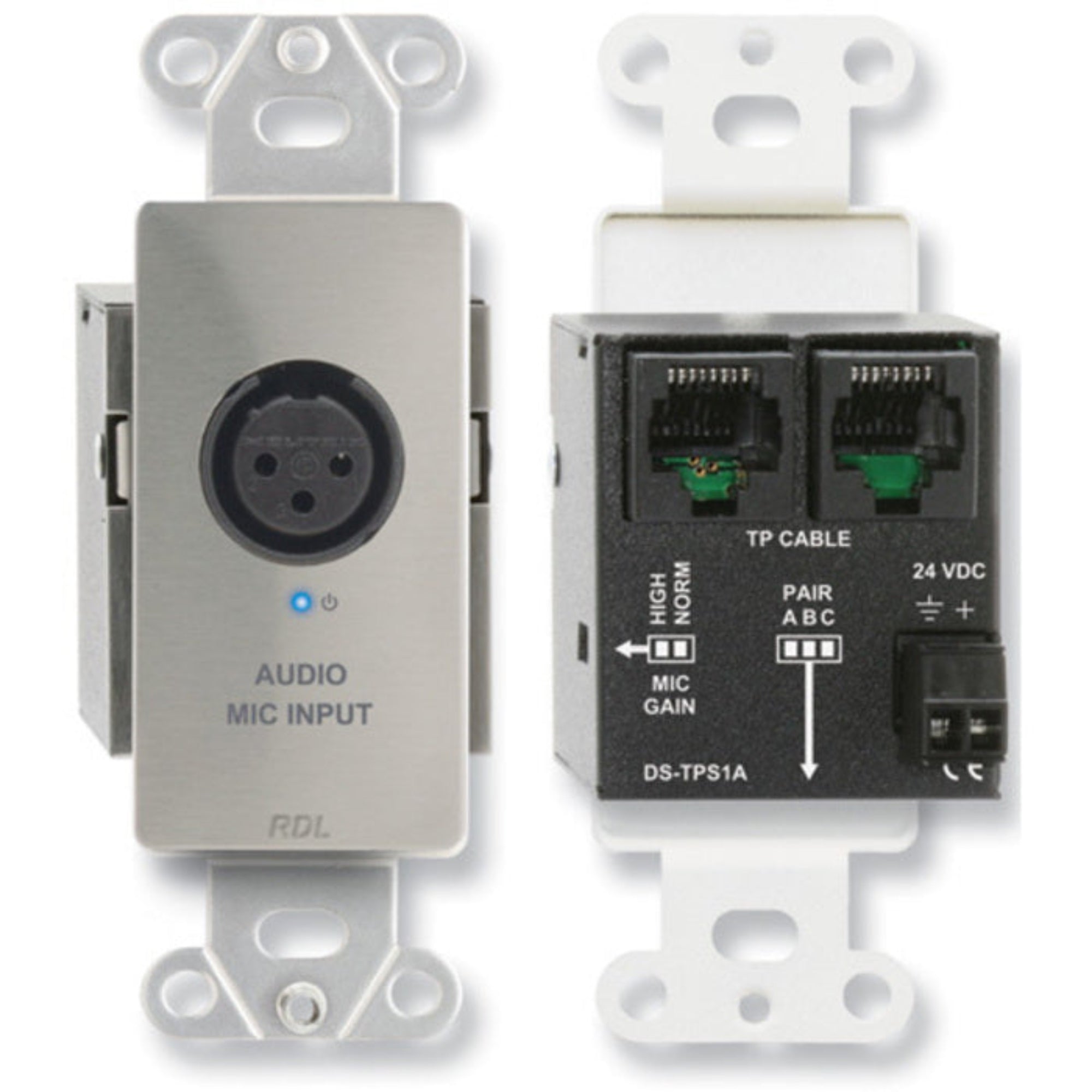RDL DS-TPS1A Active Single-Pair Sender on Decora Plate (Stainless Steel)