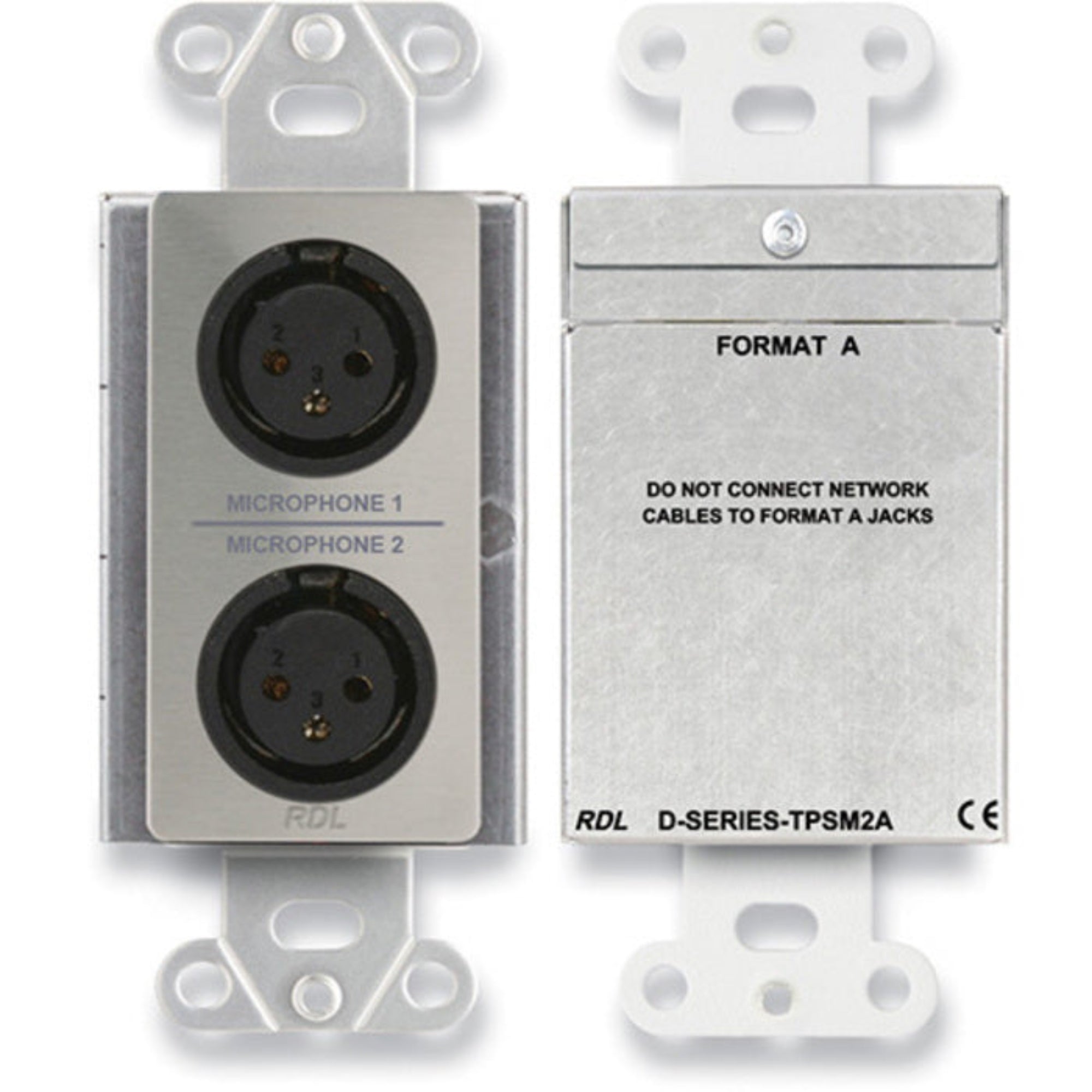 RDL DS-TPSM2A Format-A Dual Microphone Preamplifier on Decora Plate (Stainless Steel)