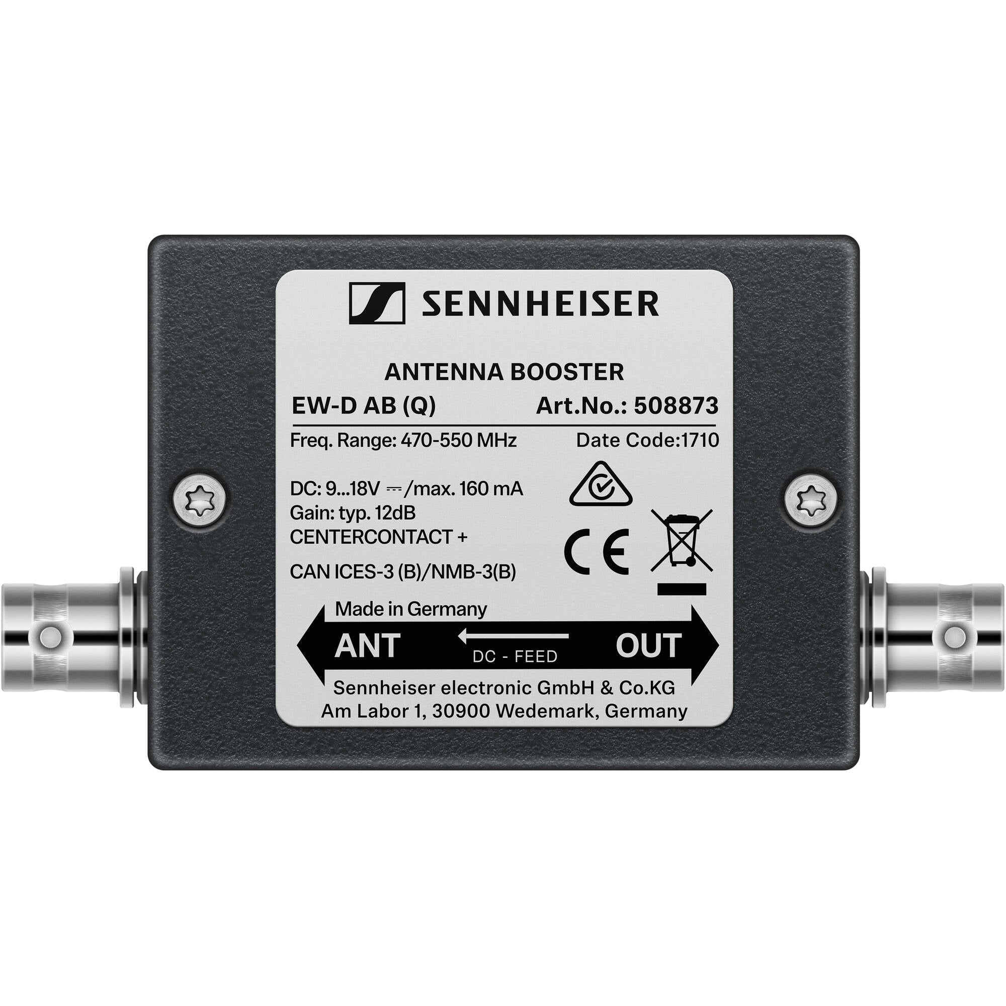 Sennheiser EW-D AB Inline Antenna Booster (R: 520-608 MHz)
