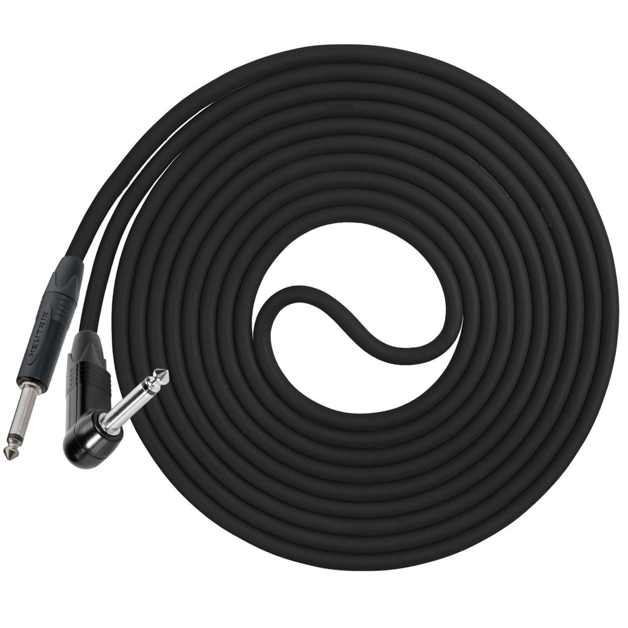 Performance Audio Professional 1/4" Straight to Right Angle Instrument Cable (20', Black)