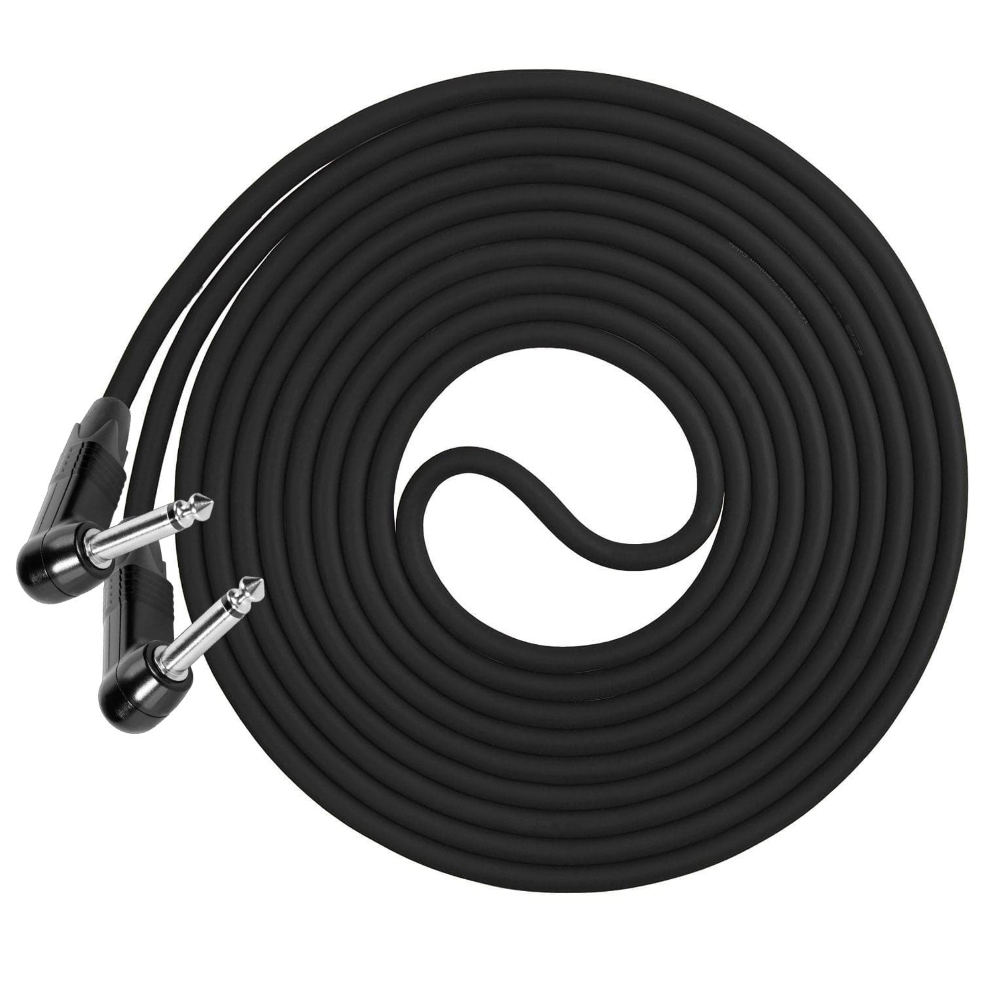 Performance Audio Professional 1/4" Right Angle to Right Angle Instrument Cable (20', Black)