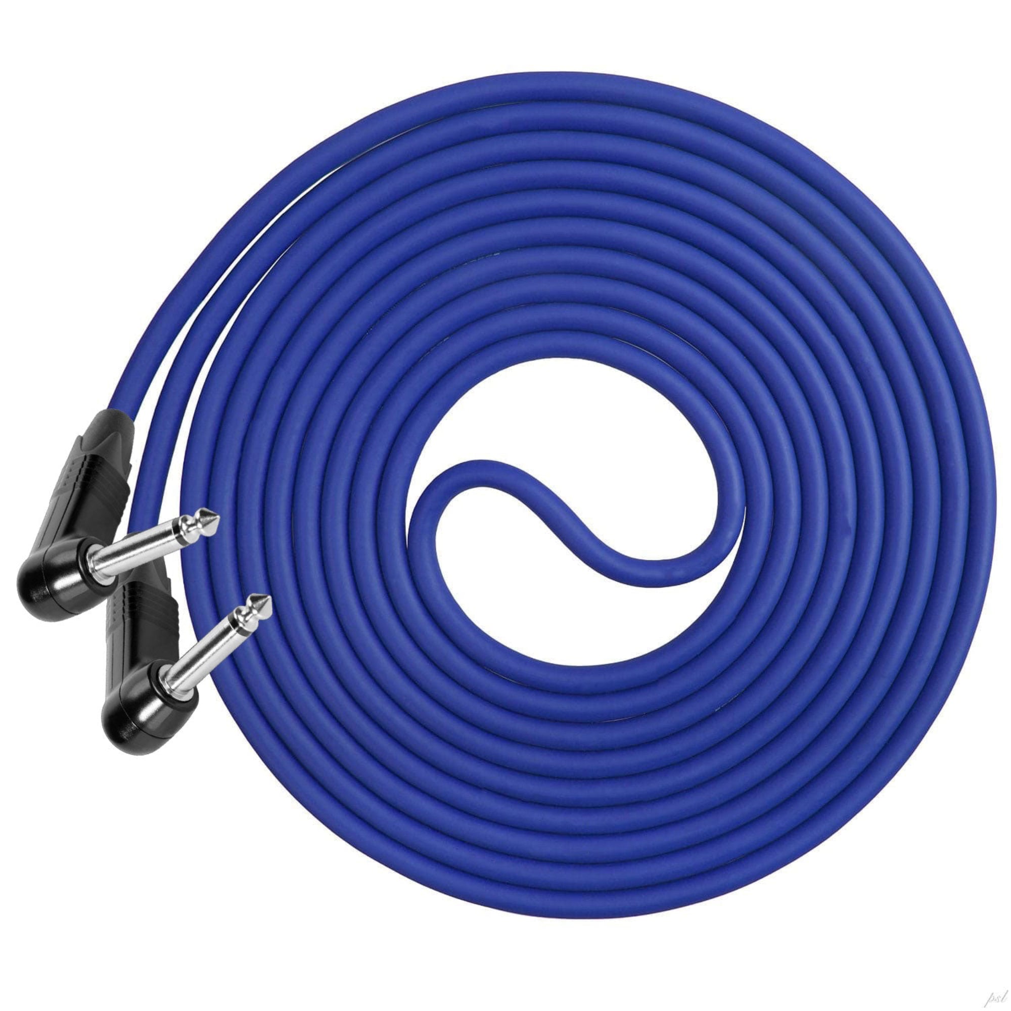Performance Audio Professional 1/4" Right Angle to Right Angle Instrument Cable (20', Blue)