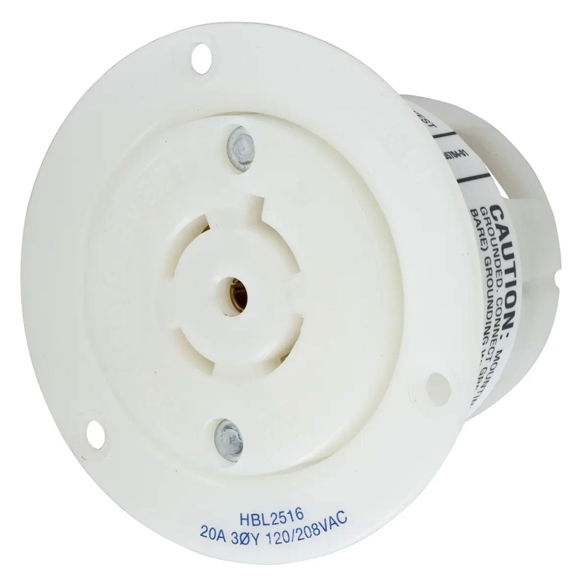 Whirlwind Hubbell HBL2516 Twist-Lock Nema L21-20R Flanged Female AC Electrical Power Receptacle