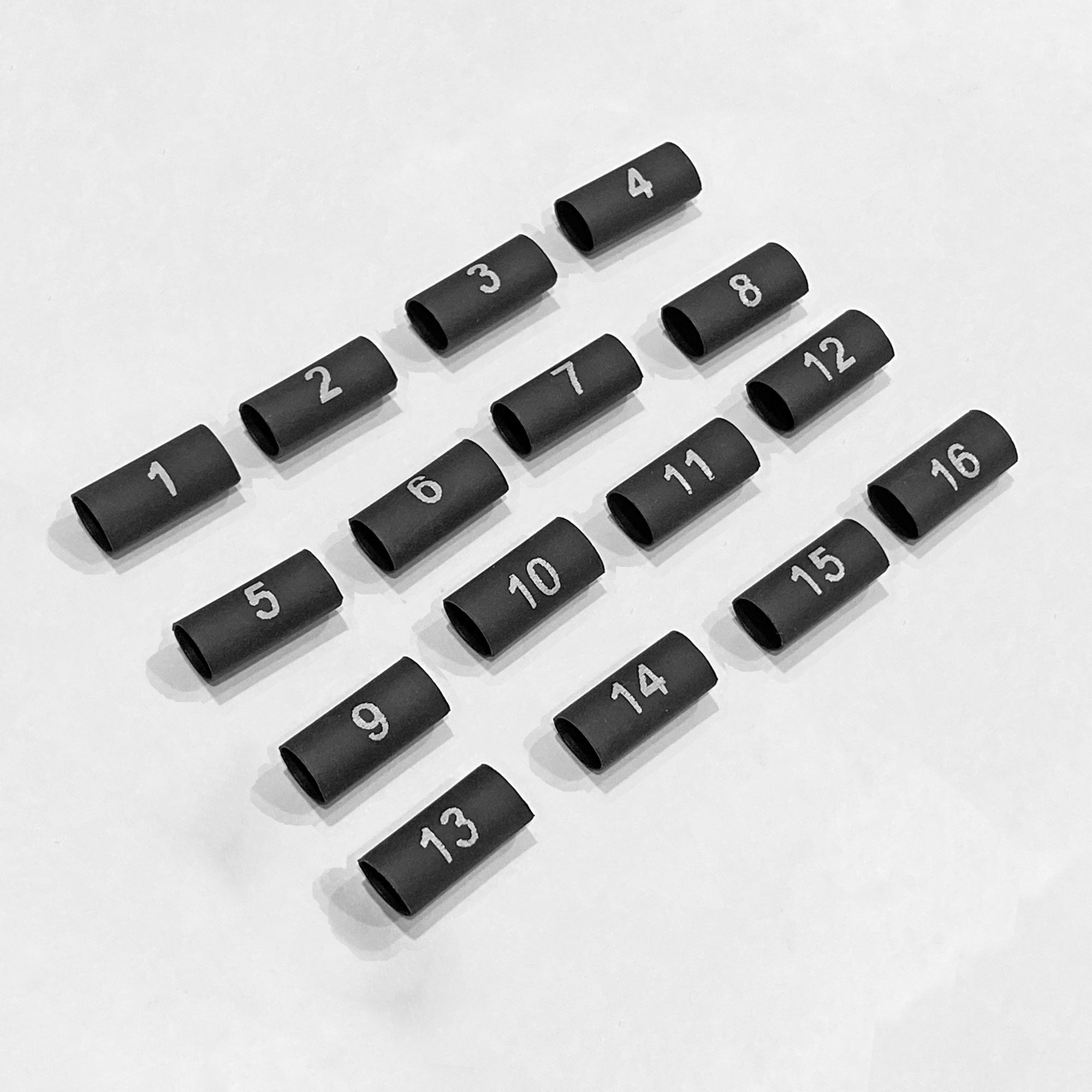 Performance Audio 2:1 3/16" Heat Shrink Numbered Snake Channels Wire Marker Set (1-16, Four of Each) Image 2