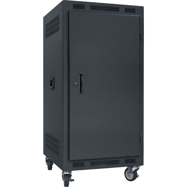 Lowell LPR-2127 Portable Rack with Solid Door (21U, 27" Deep)