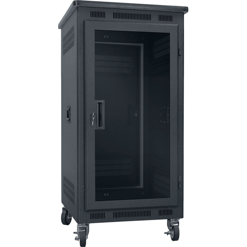 Lowell LPR-2127-PGT Portable Rack with Plexiglass Door (21U, 27" Deep)