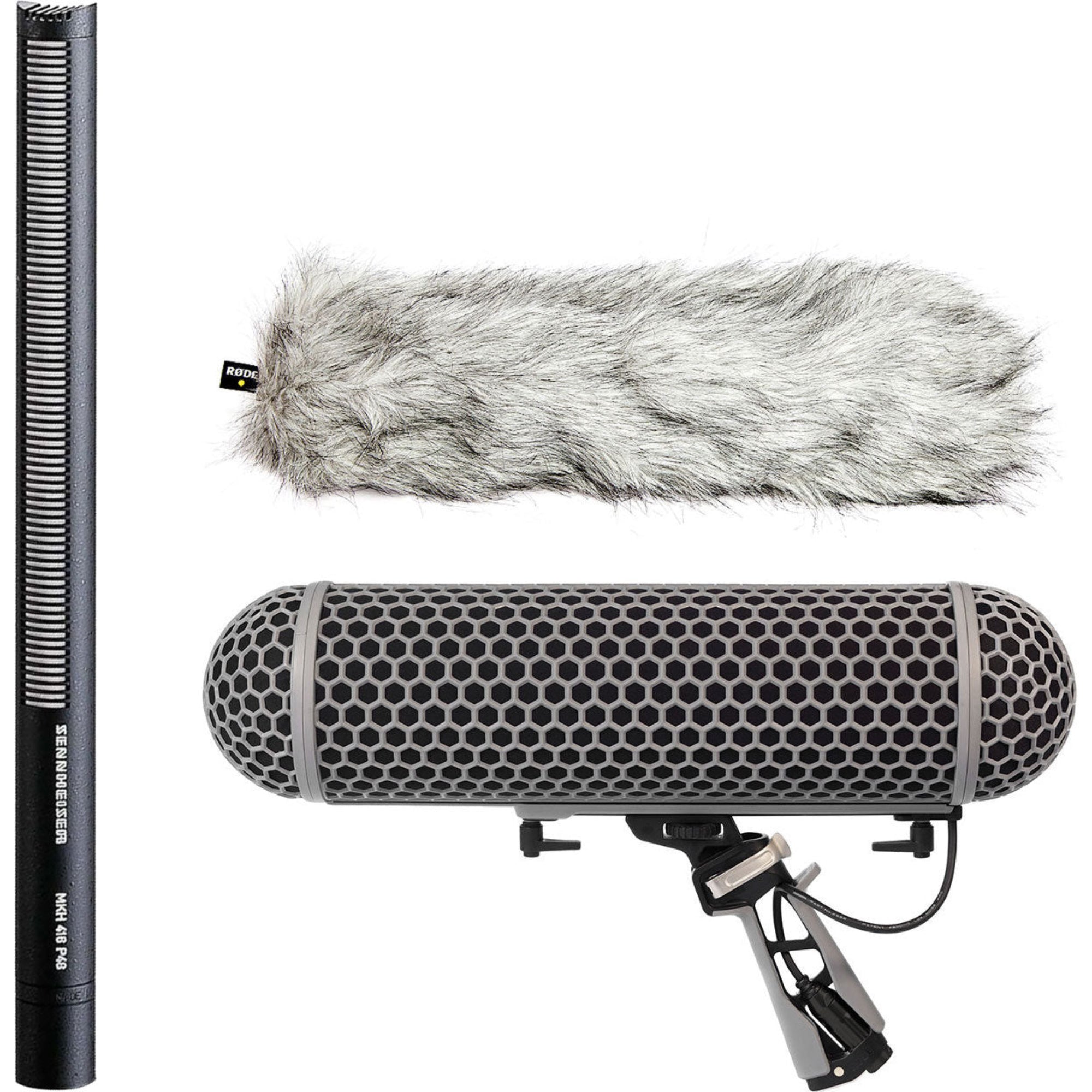Sennheiser MKH416-P48U3 Shotgun Microphone with Rode Blimp Bundle