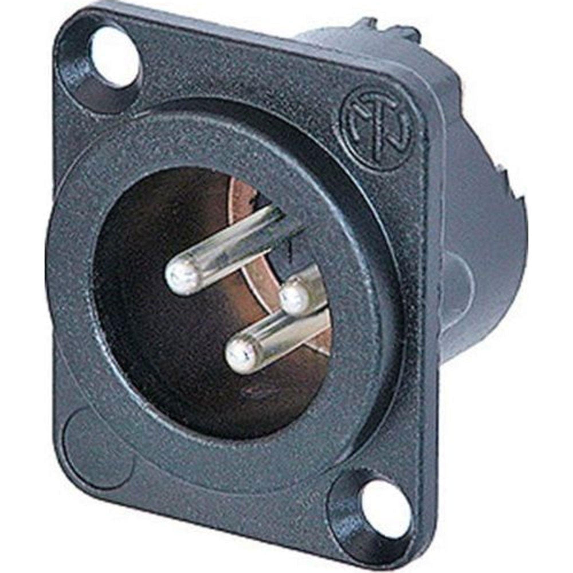 Neutrik NC3MD-LX-BAG Male 3-Pin XLR Chassis Connector (Black/Silver, Box of 100)