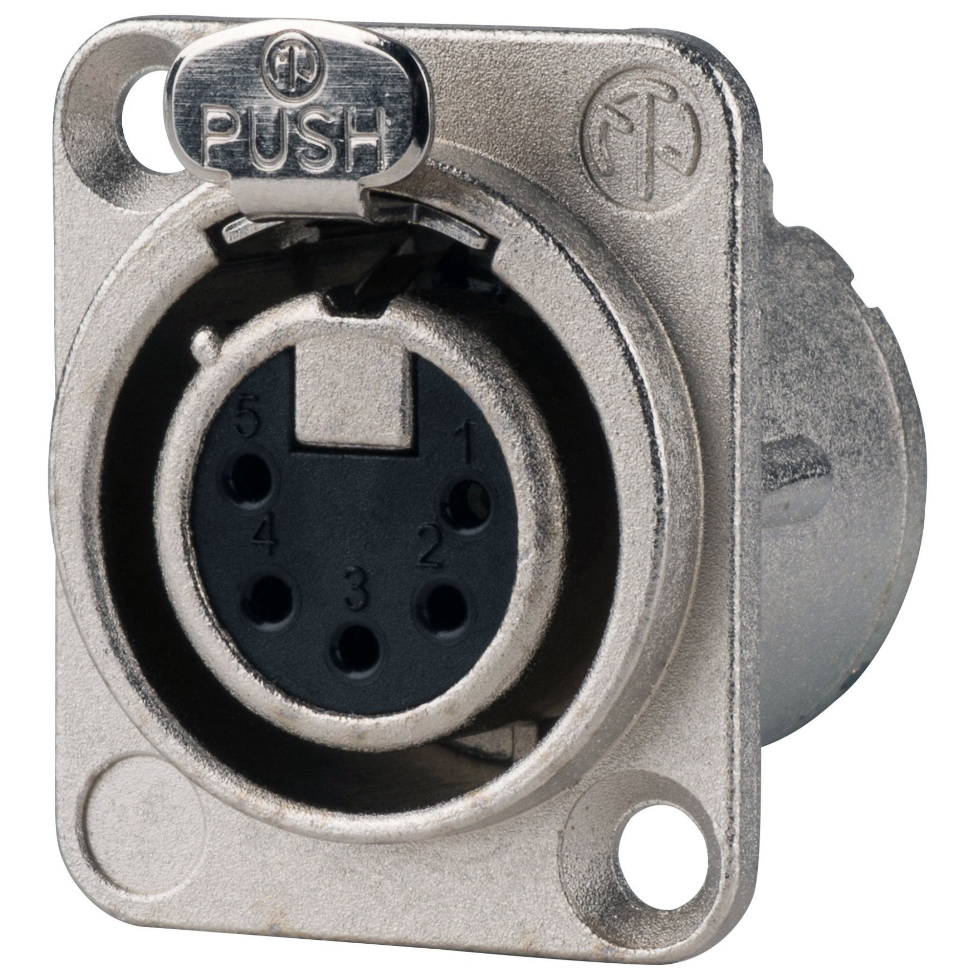 Neutrik NC5FD-LX Female 5-Pin XLR Chassis Connector (Nickel/Silver)