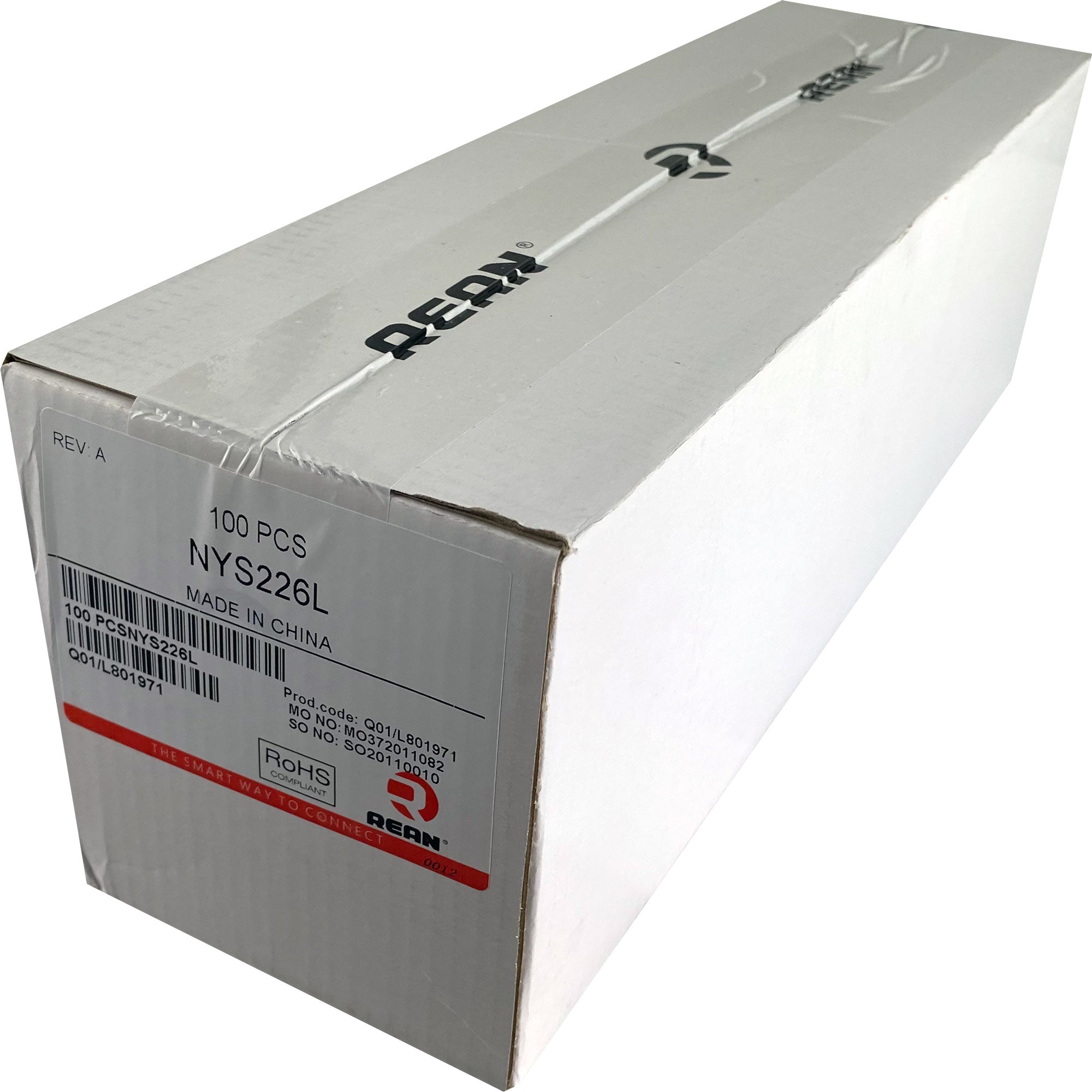 Neutrik Rean NYS226L 3.5mm Mono Phone Plug with Large Cable Outlet (Nickel/Silver, Box of 100)