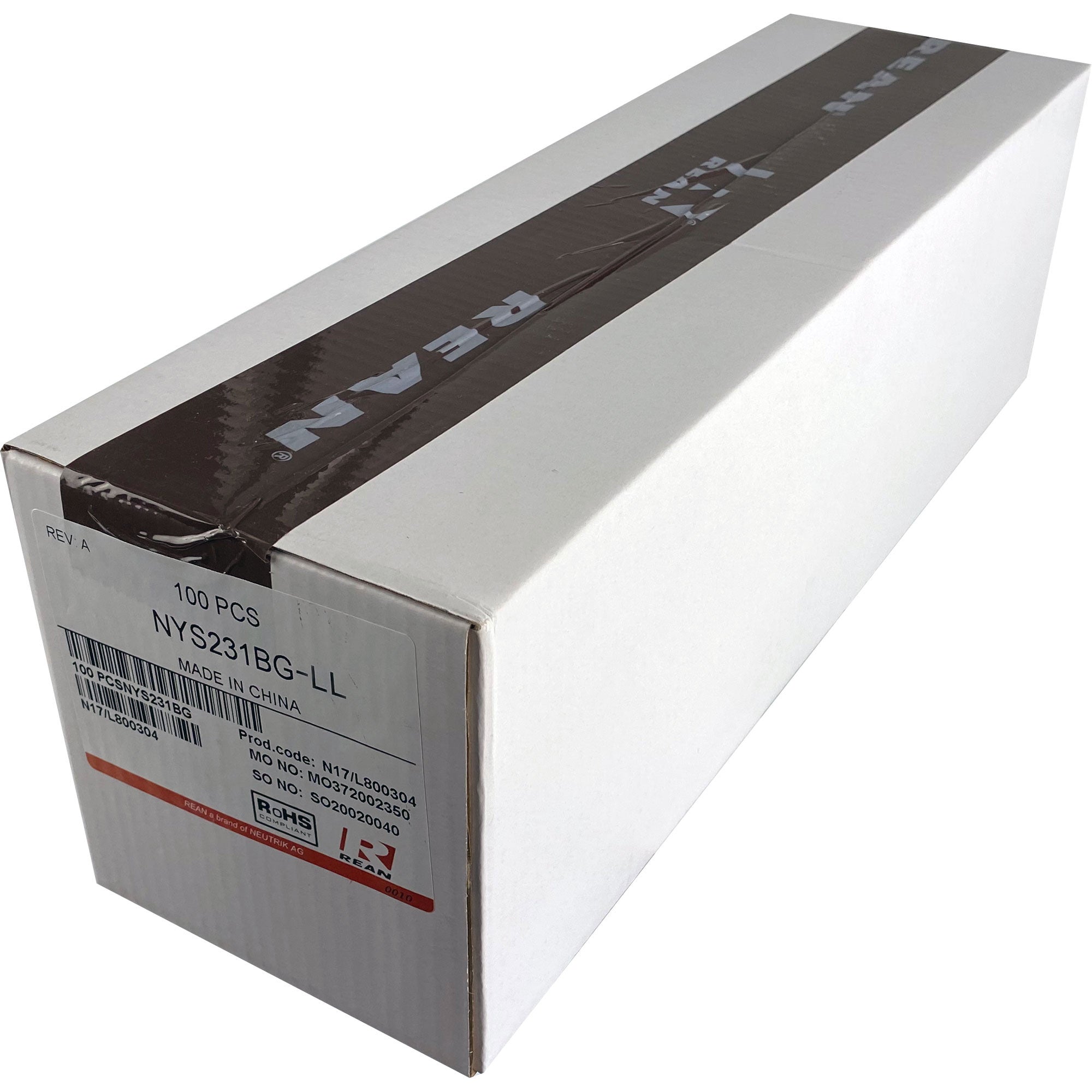 Neutrik Rean NYS231BG-LL 3.5mm Stereo Phone Plug with X-Large Cable Outlet (Black/Gold, Box of 100)