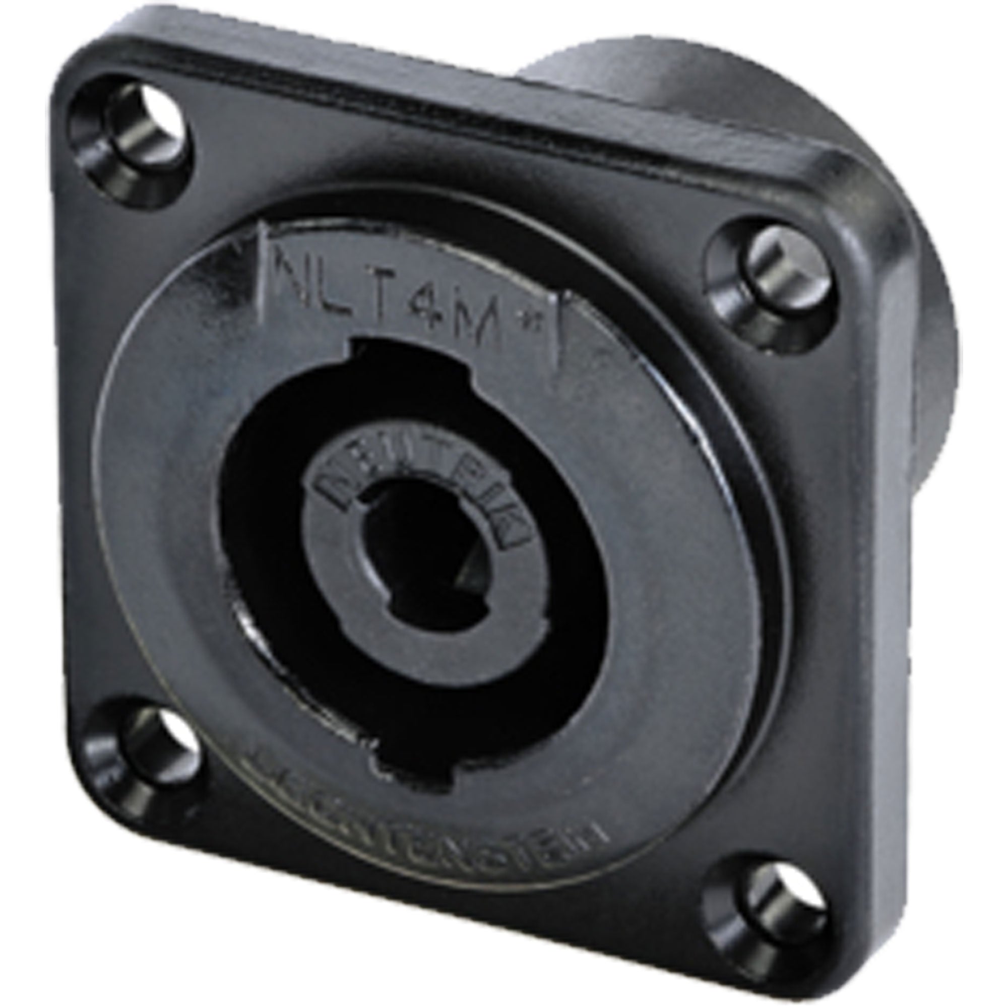 Neutrik NLT4MPXX-BAG 4-Pole Male speakON Panel Mount Chassis Connector (Black/Silver, Box of 25)