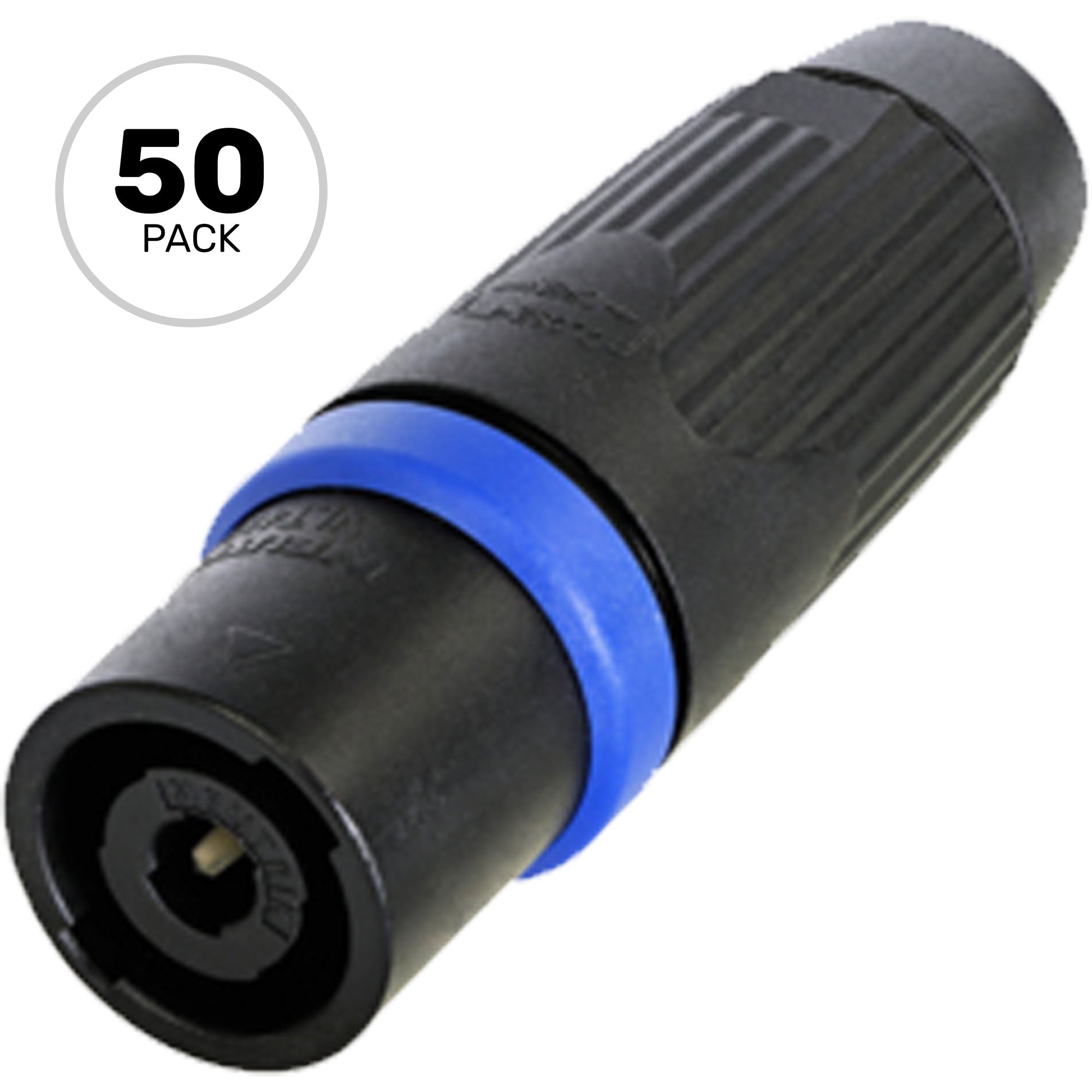 Neutrik NLT4MXX-BAG 4-Pole Male Metal speakON Cable Connector (Black/Silver, Box of 50)