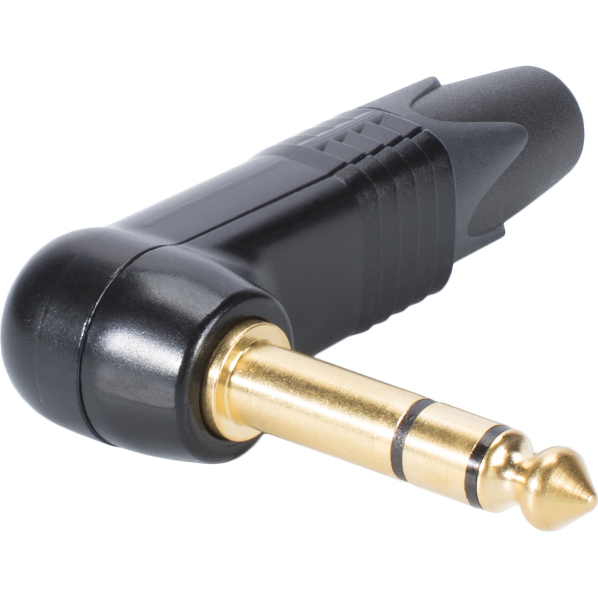 Neutrik NP3RX-B Professional Right-Angle 1/4" TRS Stereo Phone Plug (Black/Gold, Box of 25)