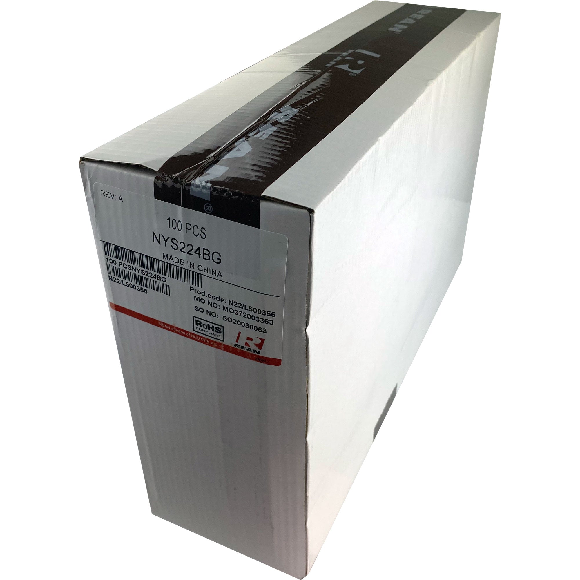 Neutrik Rean NYS224BG 1/4" Mono Phone Long Barrel Plug (Black/Gold, Box of 100)