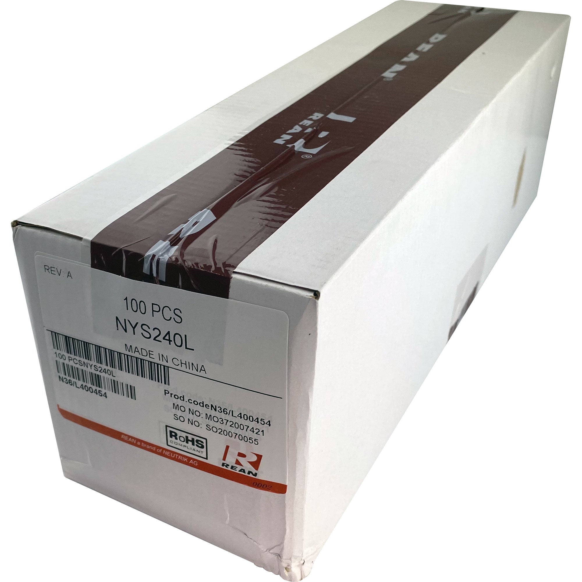 Neutrik Rean NYS240L 3.5mm Female Stereo Phone Jack for Large 6mm Cables (Nickel/Silver, Box of 100)