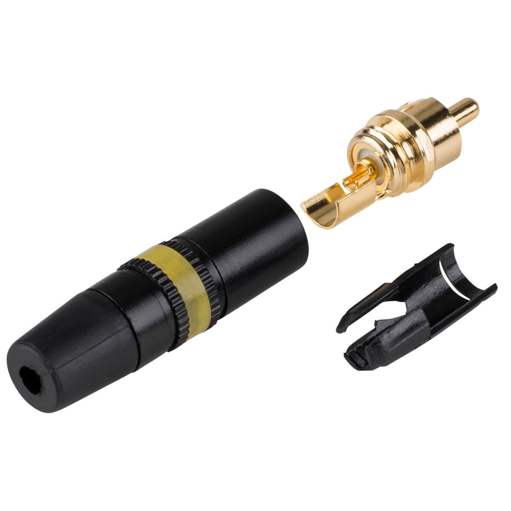 Neutrik Rean NYS373-4 Male RCA Phono Plug (Black/Gold/Yellow)