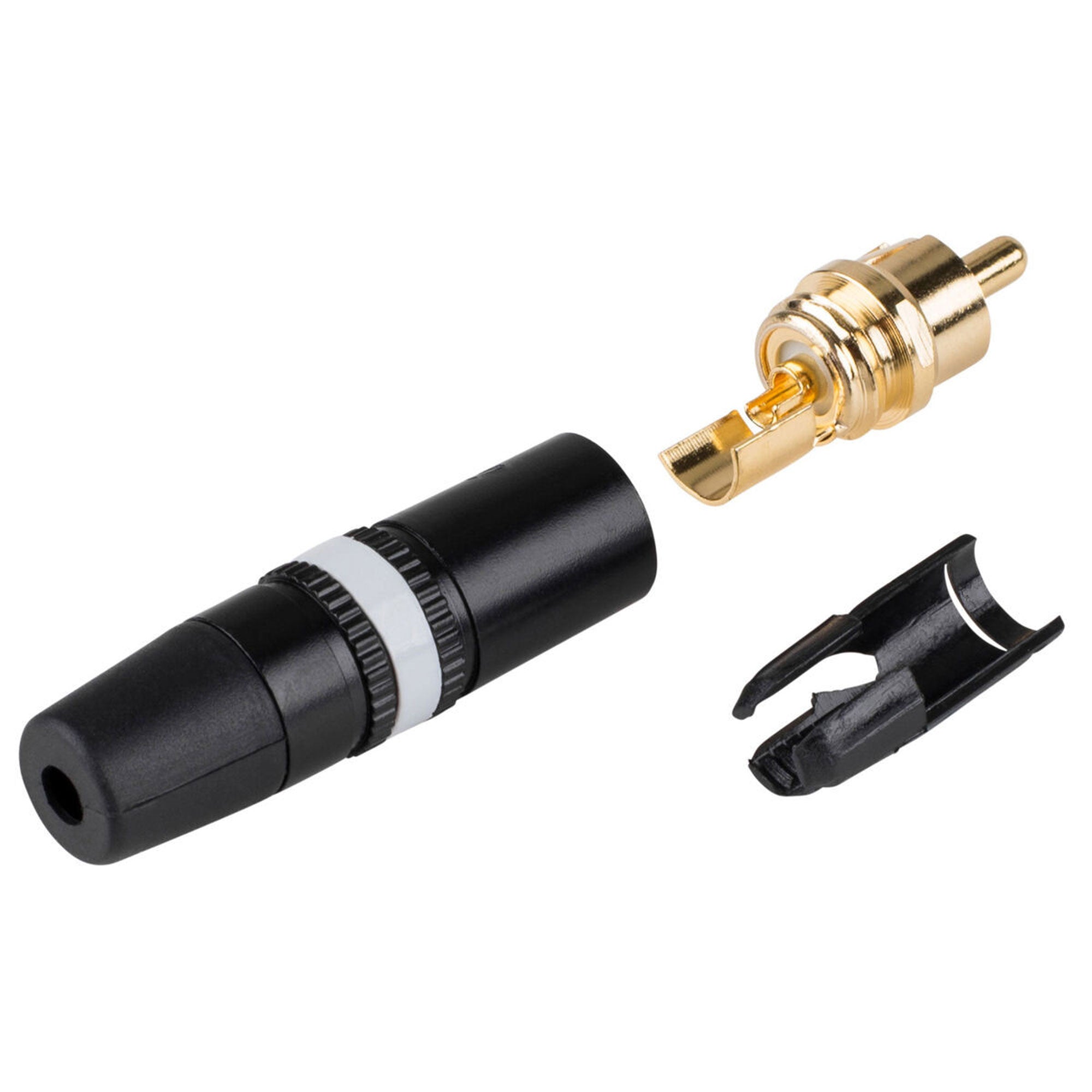 Neutrik Rean NYS373-9 Male RCA Phono Plug (Black/Gold/White, Box of 100)