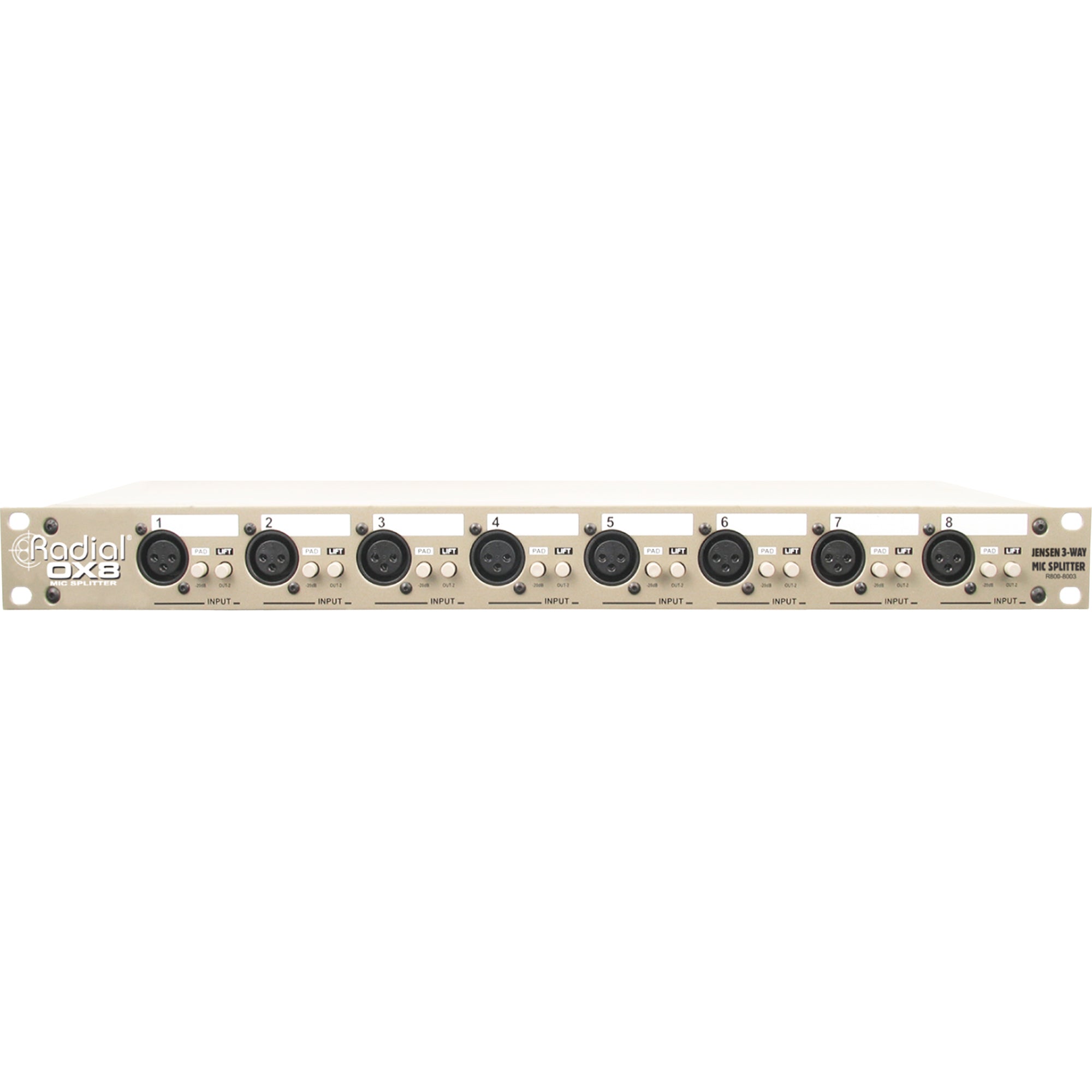 Radial Engineering OX8 Eight-Channel Three Way Mic Level Signal Splitter (Jensen Transformers)