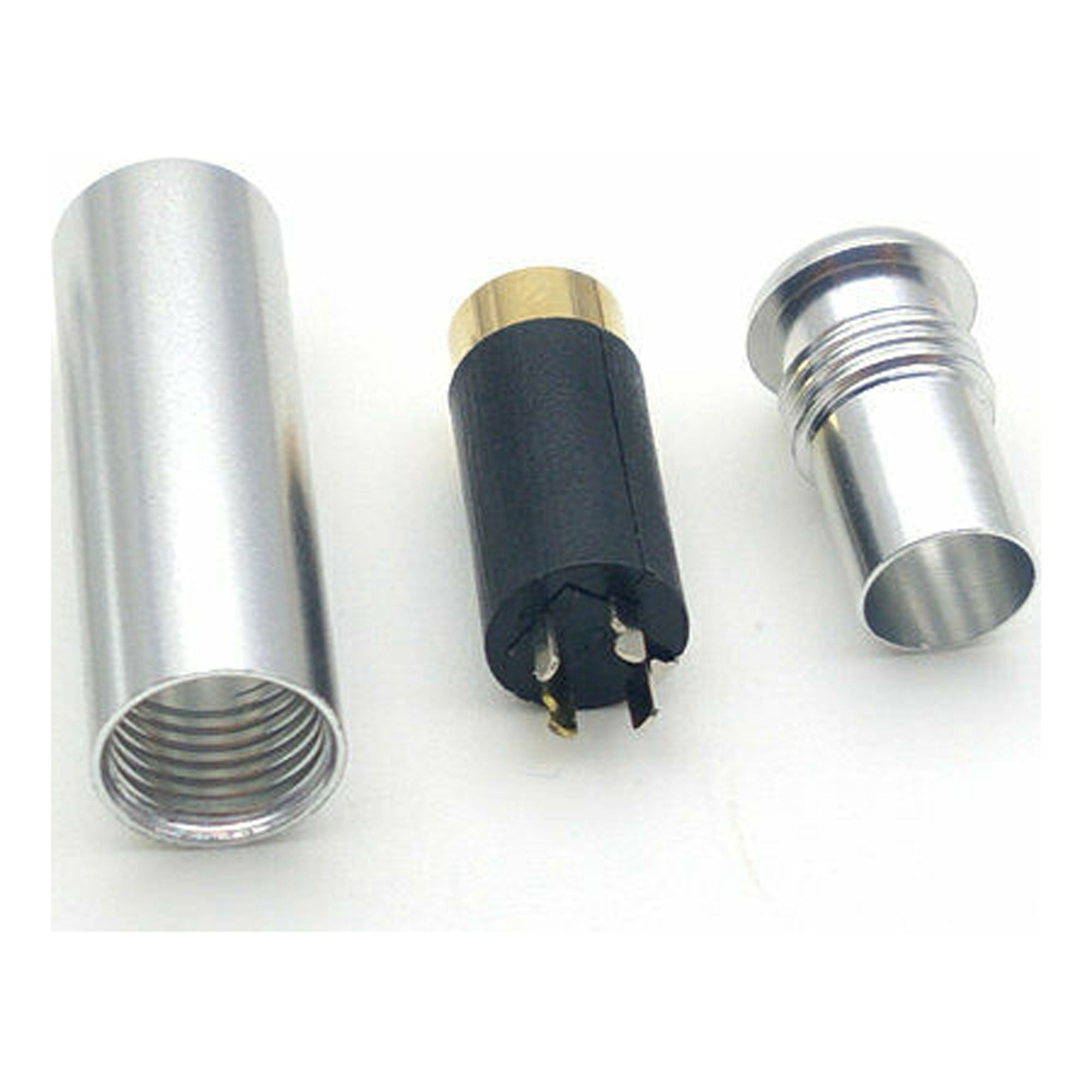 Performance Audio Gold Plated 2.5mm 4-Pole TRRS Female Cable Connector (Silver, 4mm Cable Outlet)