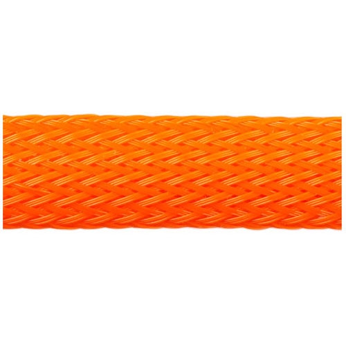 Techflex Flexo PET Expandable Braided Sleeving (1/4" Orange, By the Foot)