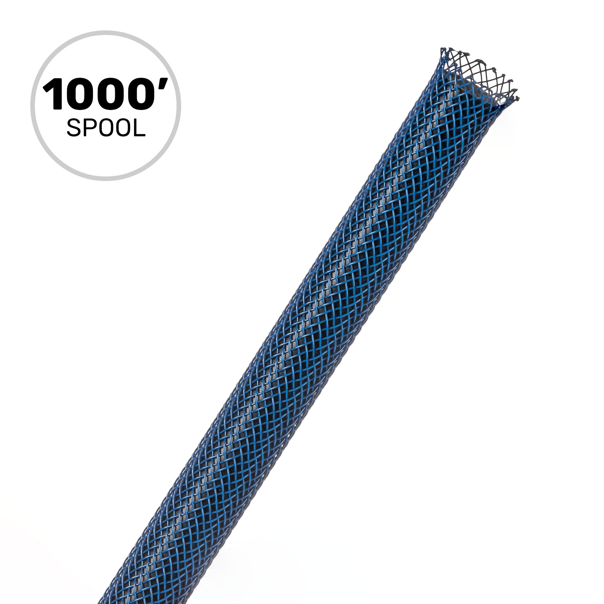 Techflex Flexo PET Expandable Braided Sleeving (1/4" Blue, 1000' Spool)