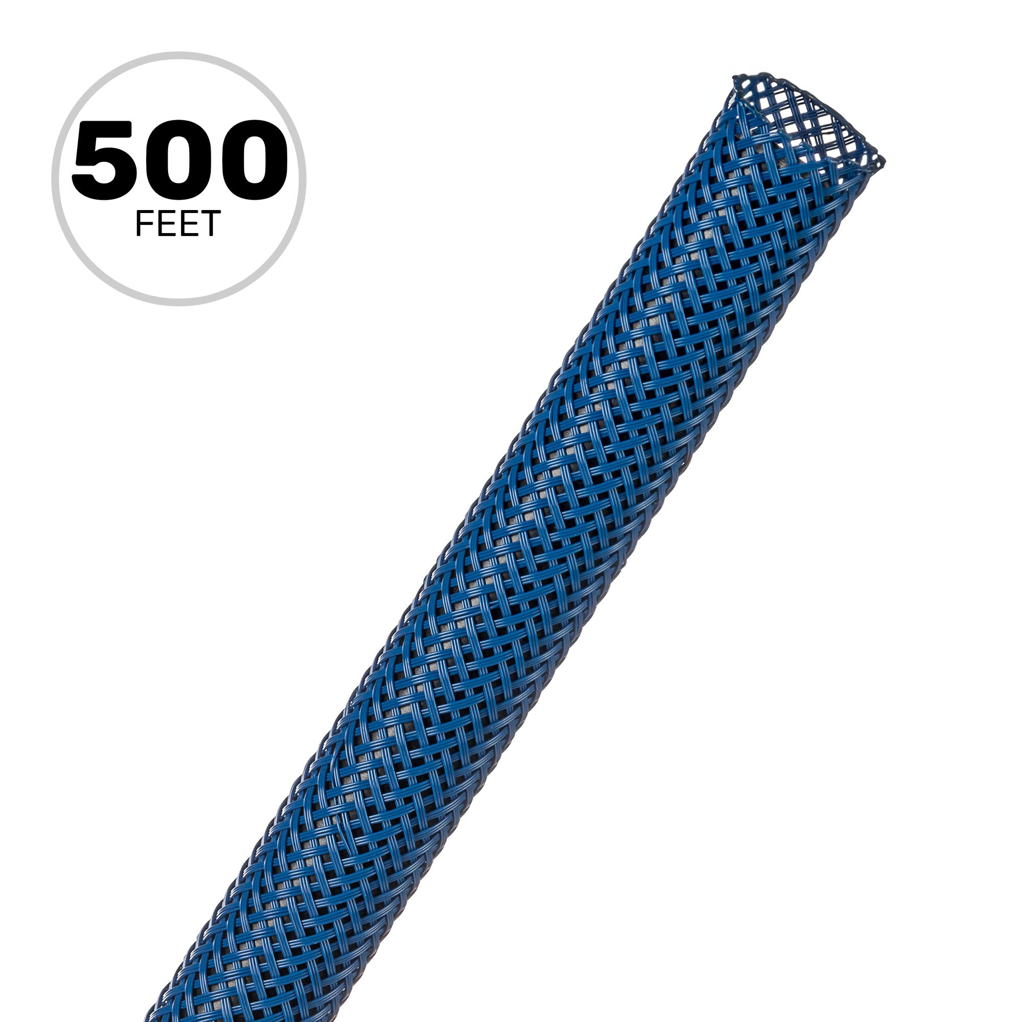 Techflex Flexo PET Expandable Braided Sleeving (3/8" Blue, 500' Spool)