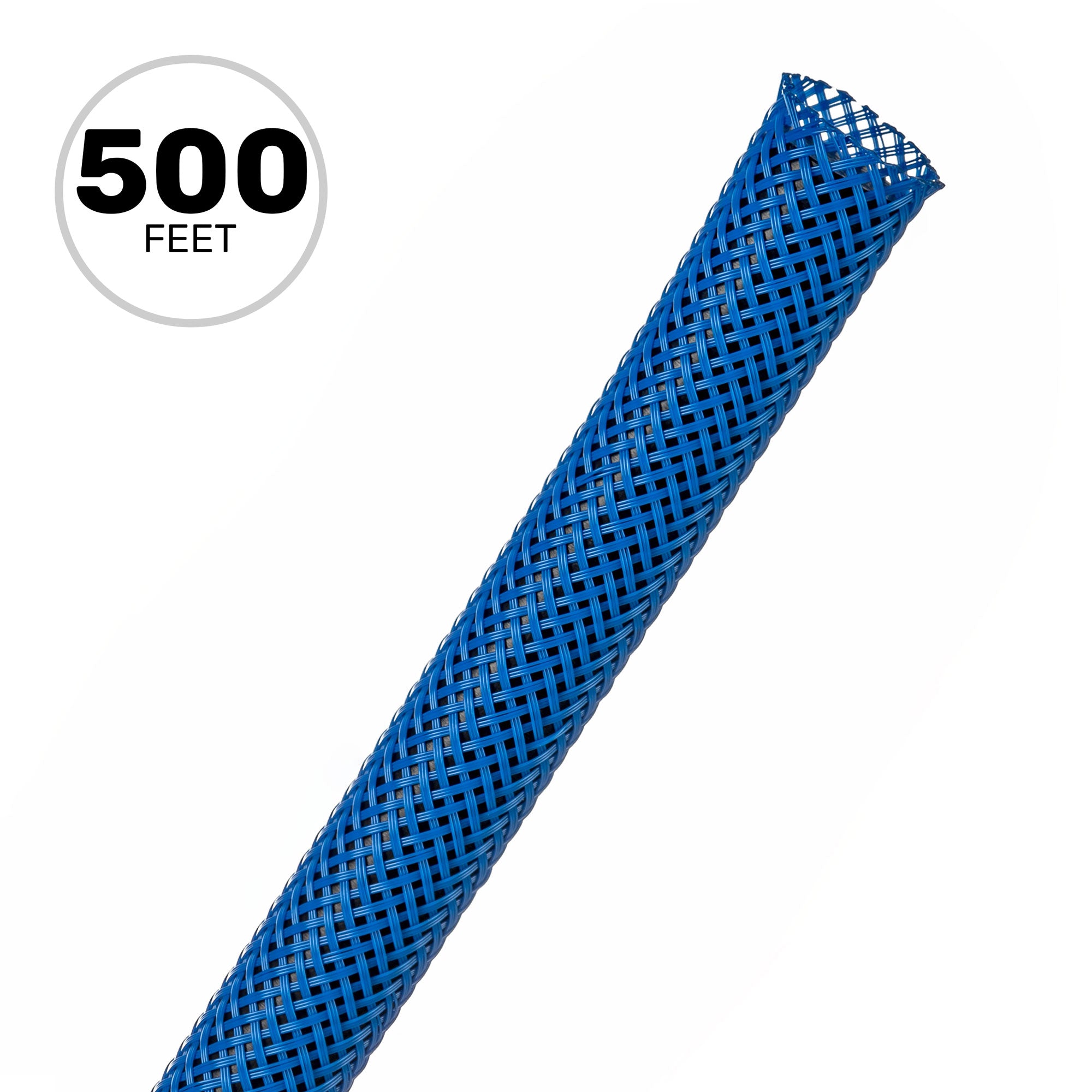 Techflex Flexo PET Expandable Braided Sleeving (3/8" Neon Blue, 500' Spool)