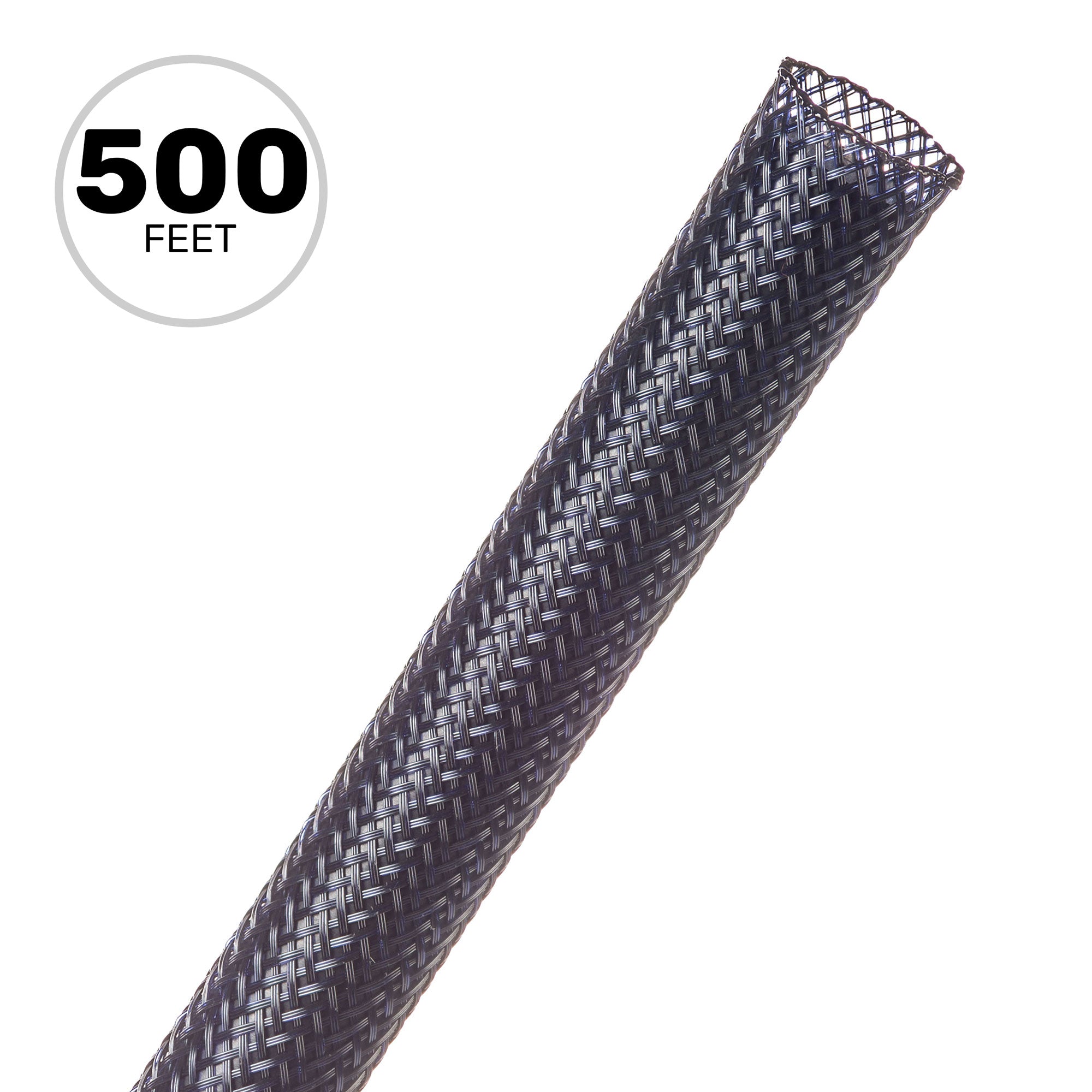 Techflex Flexo PET Expandable Braided Sleeving (1/2" Black Magic, 500' Spool)