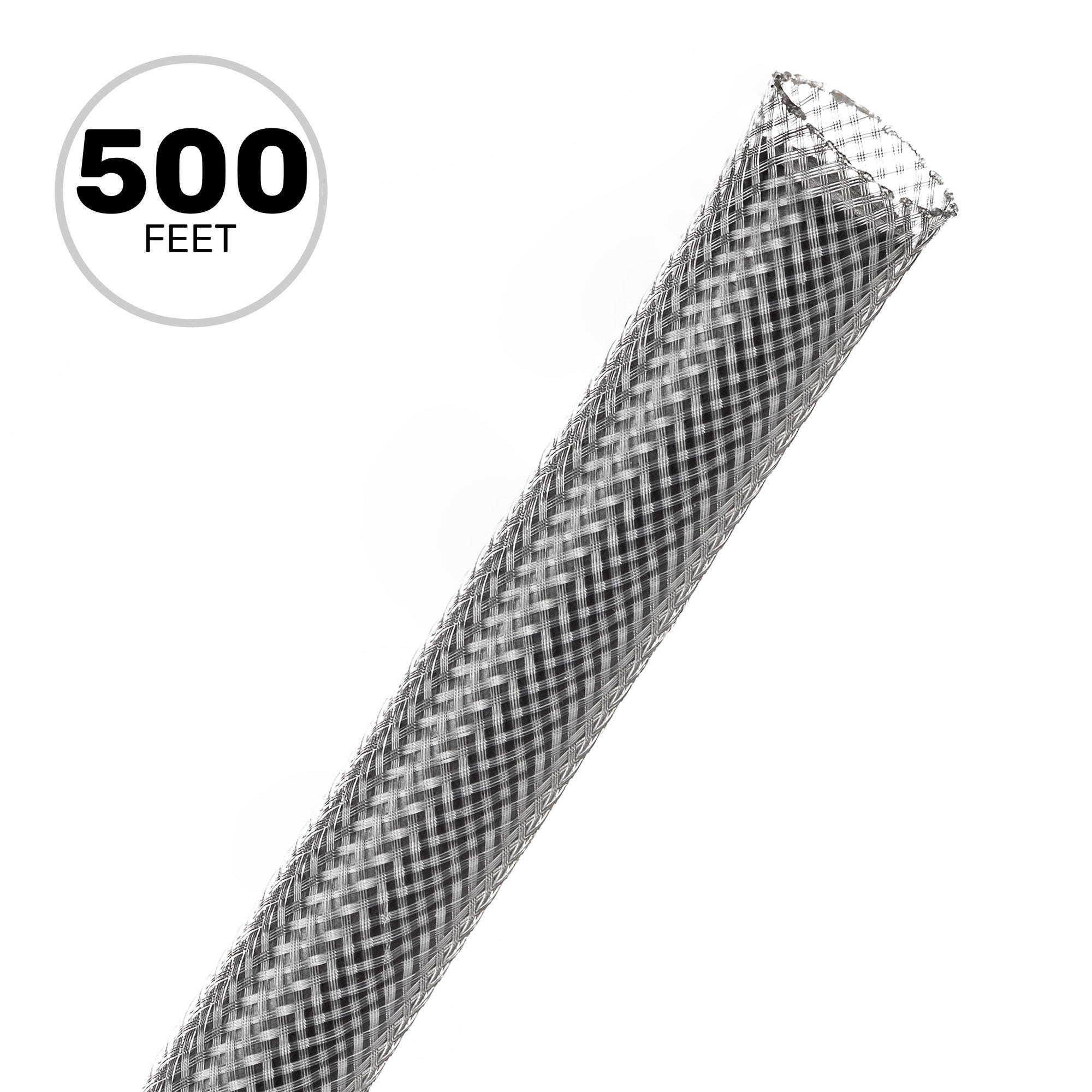 Techflex Flexo PET Expandable Braided Sleeving (1/2" Clear, 500' Spool)