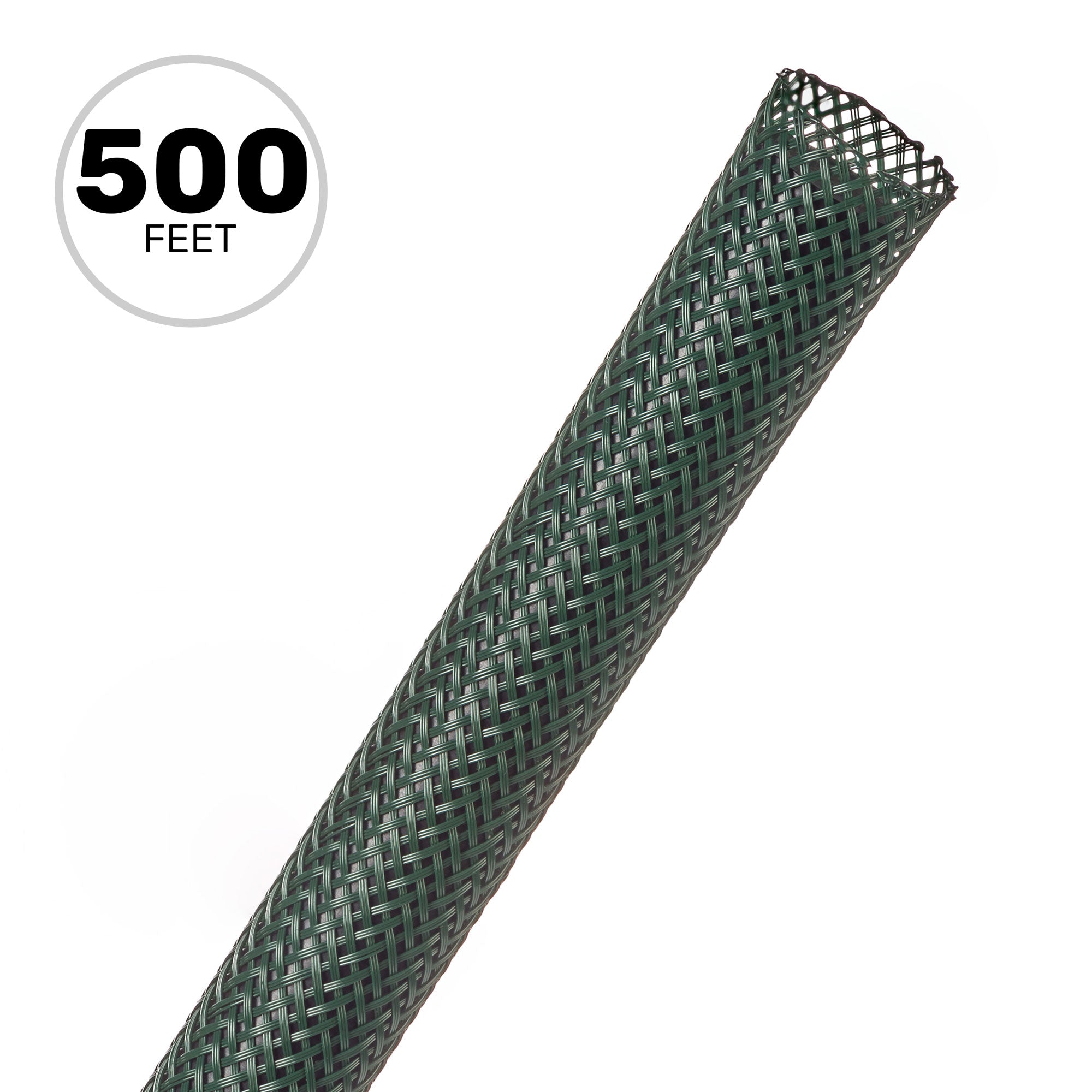 Techflex Flexo PET Expandable Braided Sleeving (1/2" Forest Green, 500' Spool)