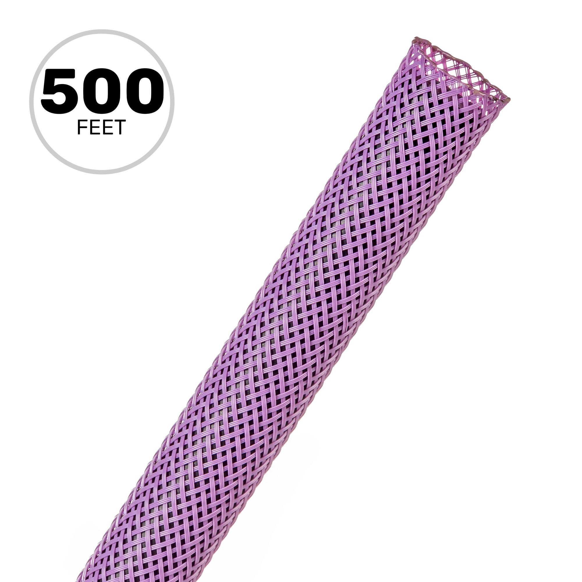 Techflex Flexo PET Expandable Braided Sleeving (1/2" Purple, 500' Spool)