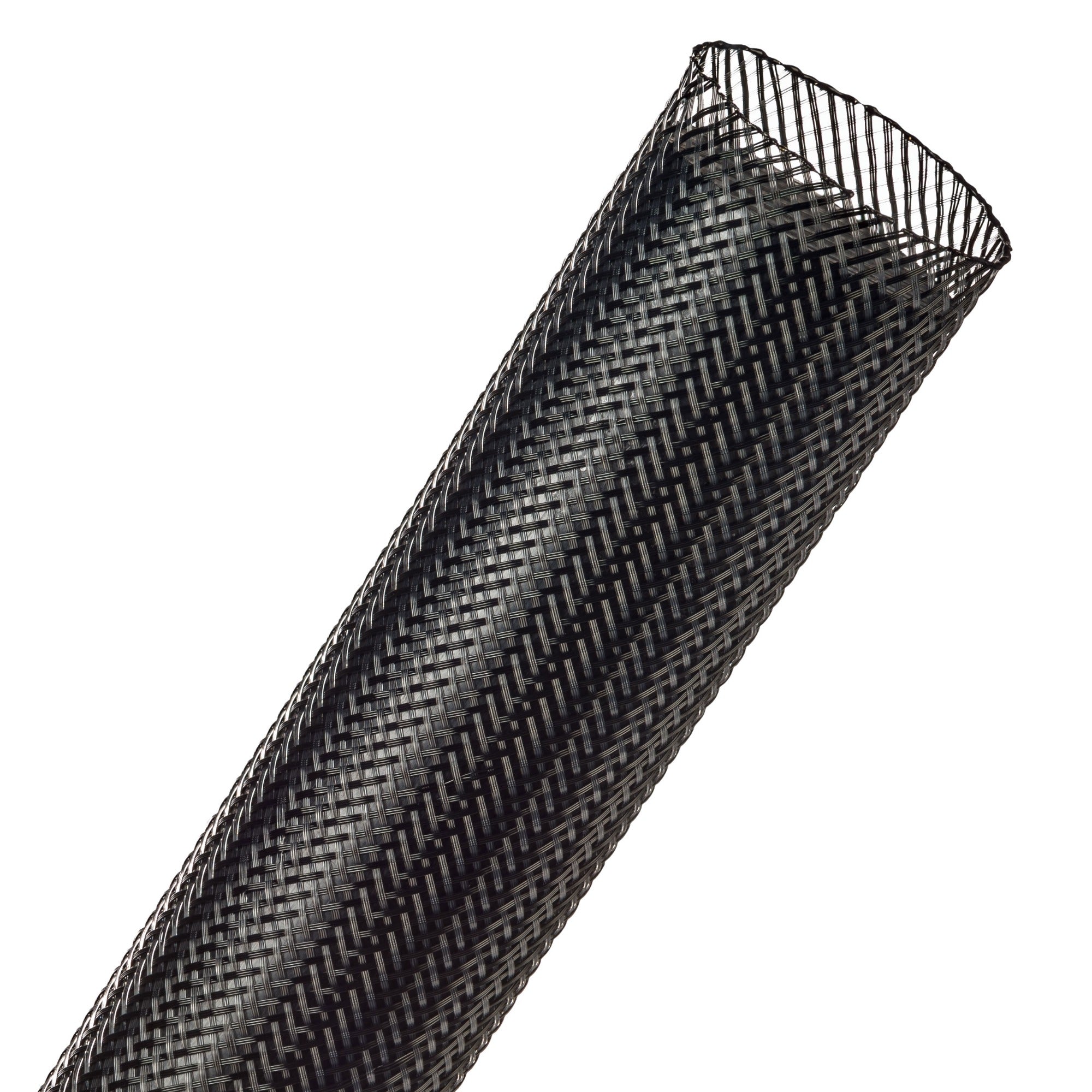 Techflex Flexo PET Expandable Braided Sleeving (1-1/4" Carbon, 200' Spool)