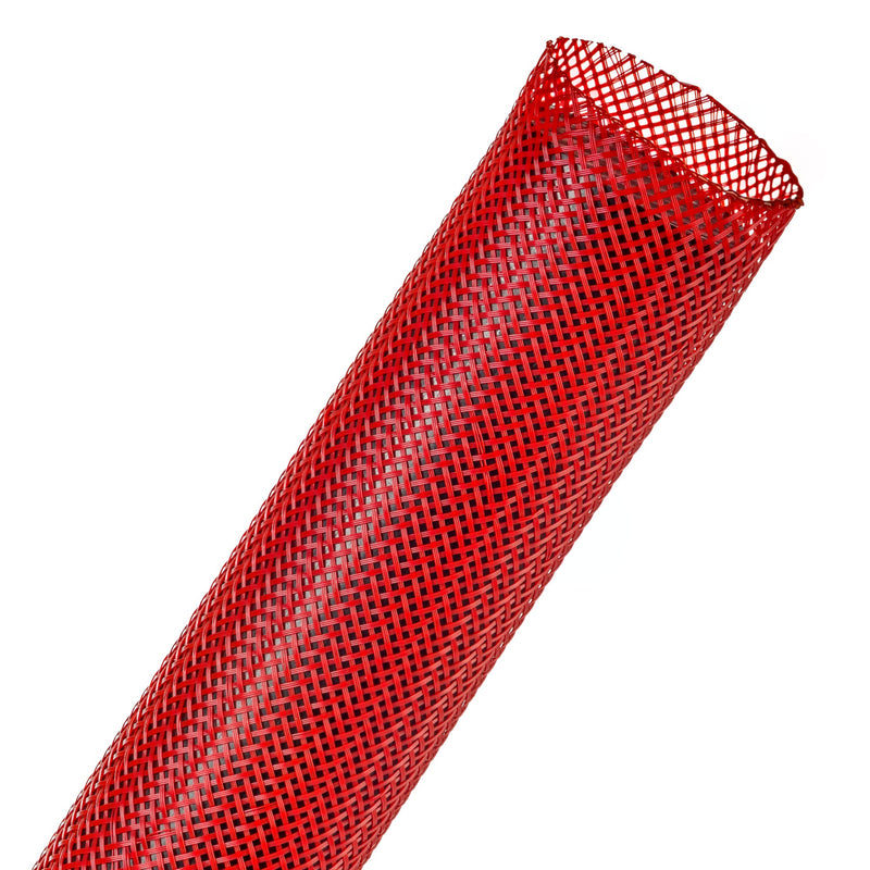 Techflex Flexo PET Expandable Braided Sleeving (1-1/4" Red, 200' Spool)