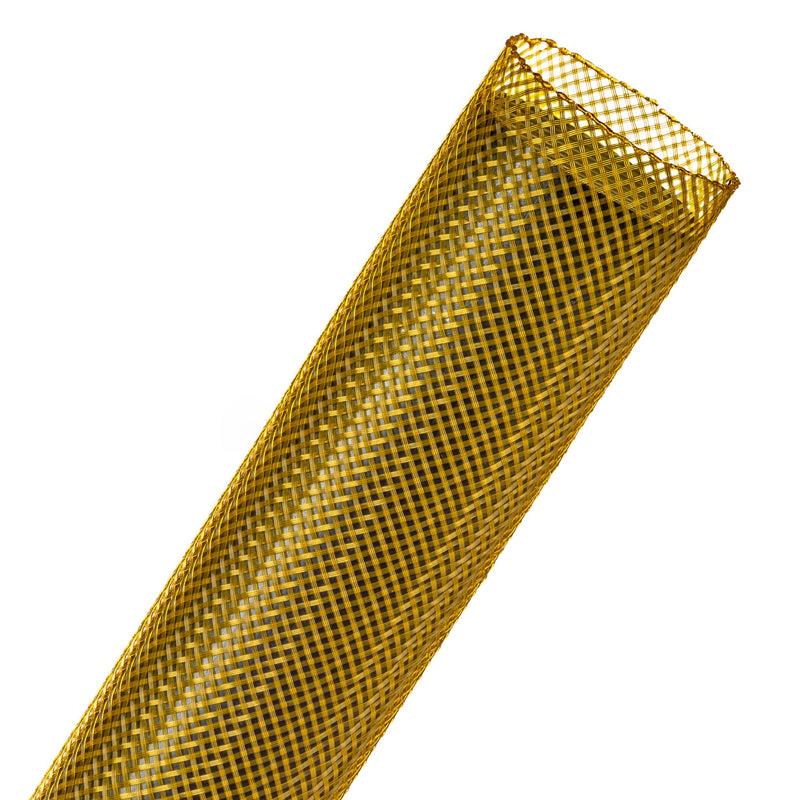 Techflex Flexo PET Expandable Braided Sleeving (1-1/4" Yellow, 200' Spool)