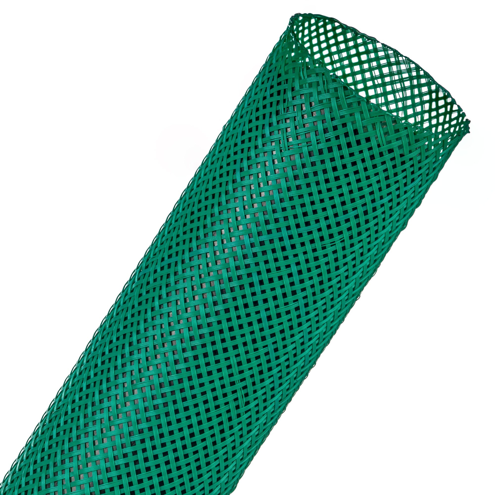 Techflex Flexo PET Expandable Braided Sleeving (1-1/2" Green, 200' Spool)