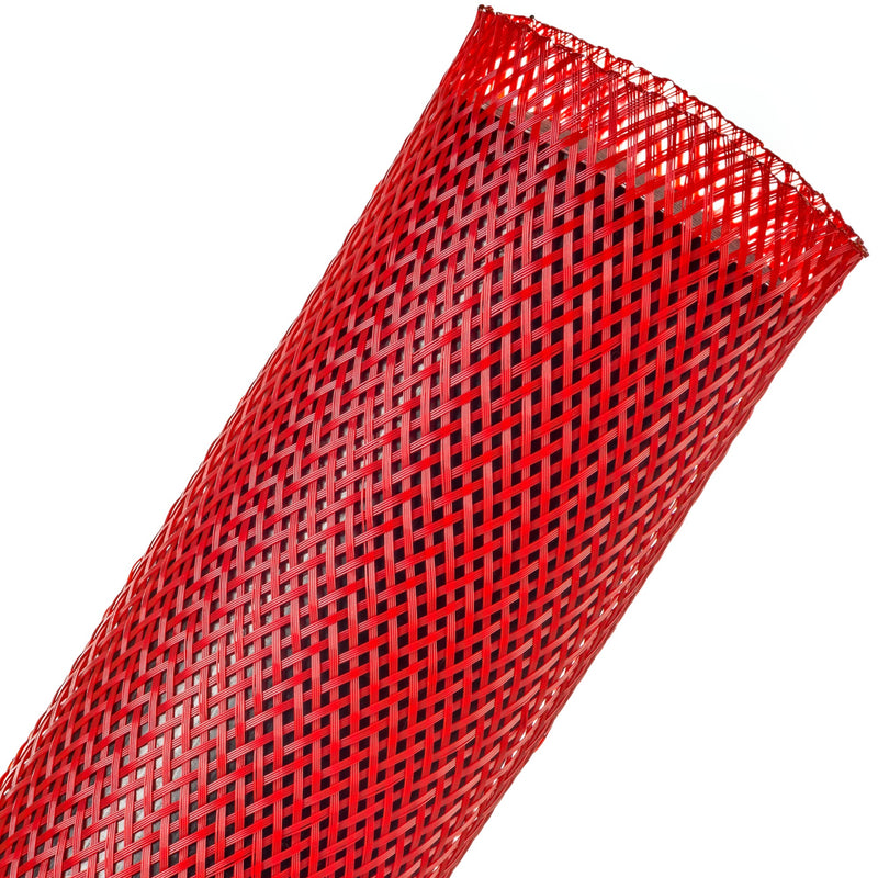 Techflex Flexo PET Expandable Braided Sleeving (1-3/4" Red, 200' Spool)