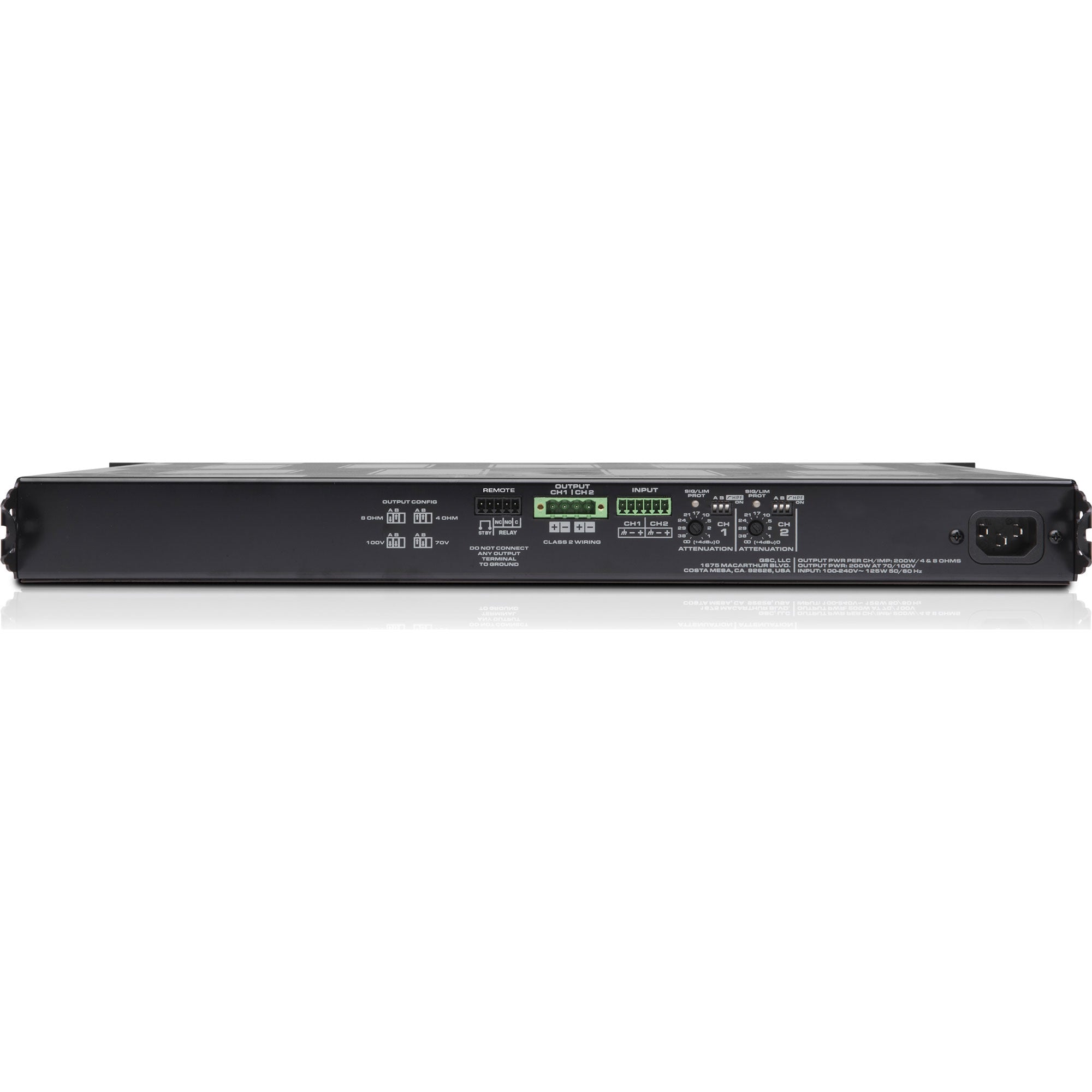 QSC MP-A20V FlexAmp Music and Paging Amplifier (2-Channel)