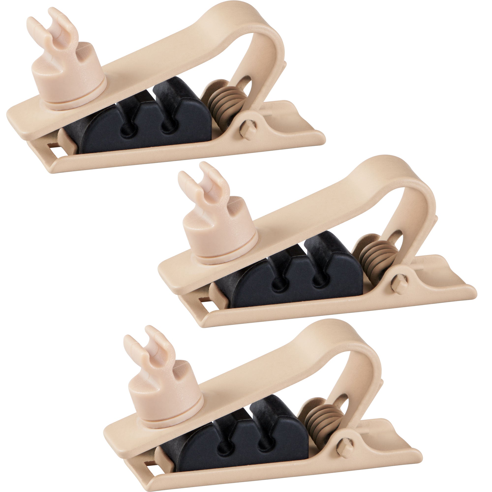 Shure RPMDL4STC/T Set of 3 Single Tie Clips for DuraPlex DL4 Microphones (Tan)