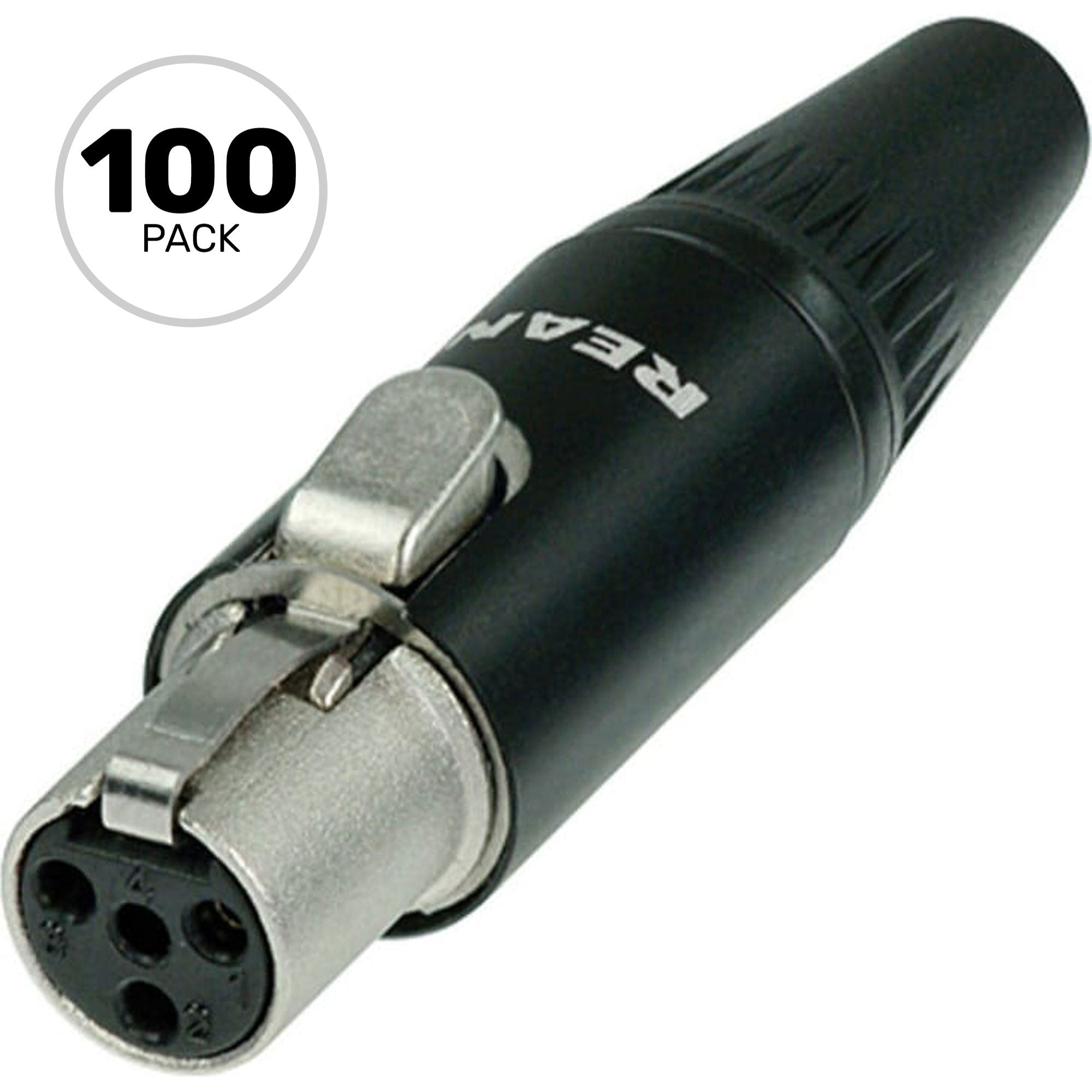 Neutrik Rean RT4FC-B Female 4-Pin Tiny XLR Connector (Black/Gold, Box of 100)