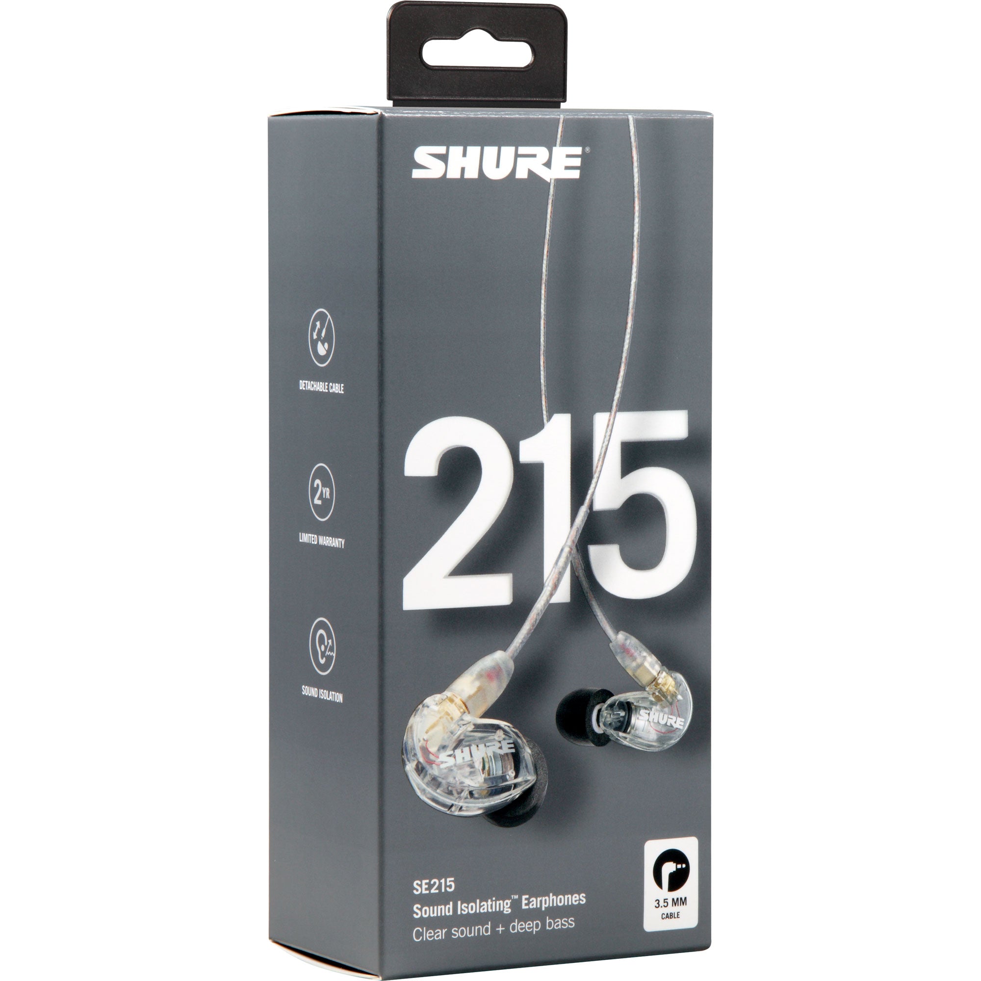 Shure SE215 Pro Professional Sound Isolating Earphones (Clear)