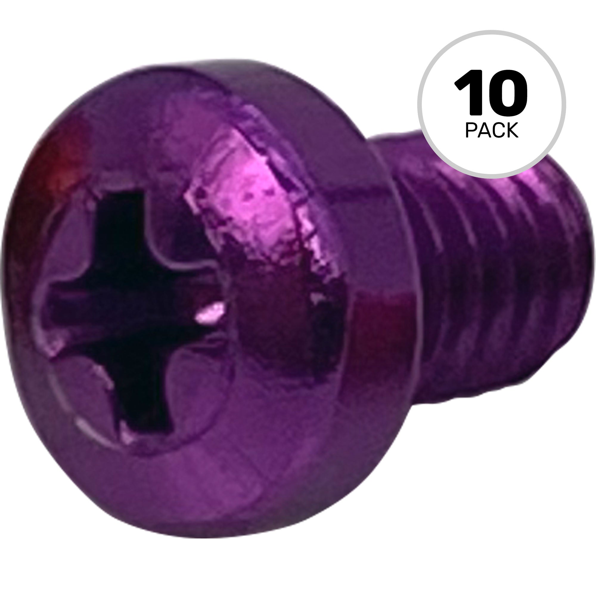 SquarePlug M3x4/P Anodized Aluminum M3x4 Color Coding Screws (Purple, 10 Pack)